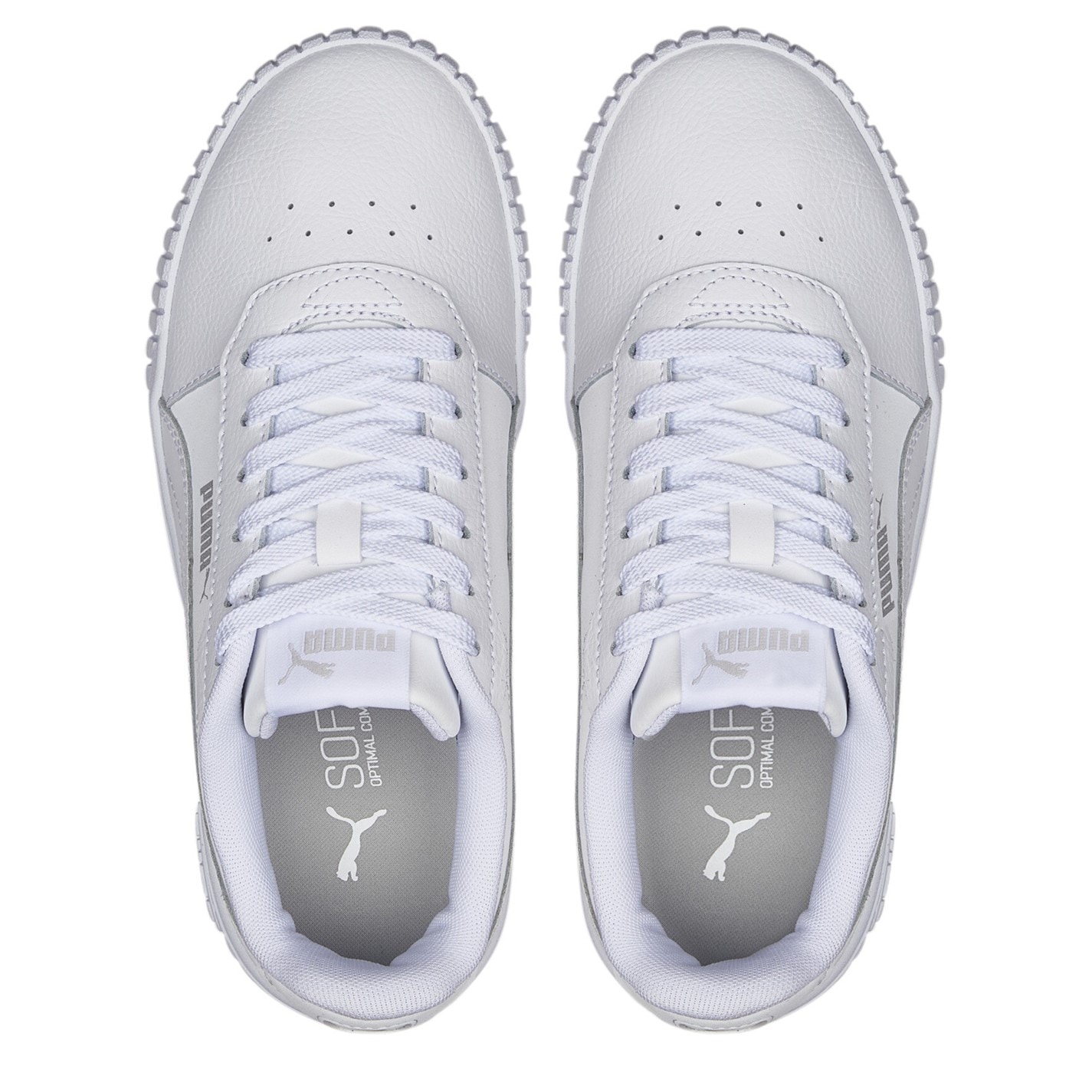 Dětské Boty Puma Wht-Wht-Silver 5316154 Carina 2.0 Jr Low-Top Trainers Unisex Kids - 6
