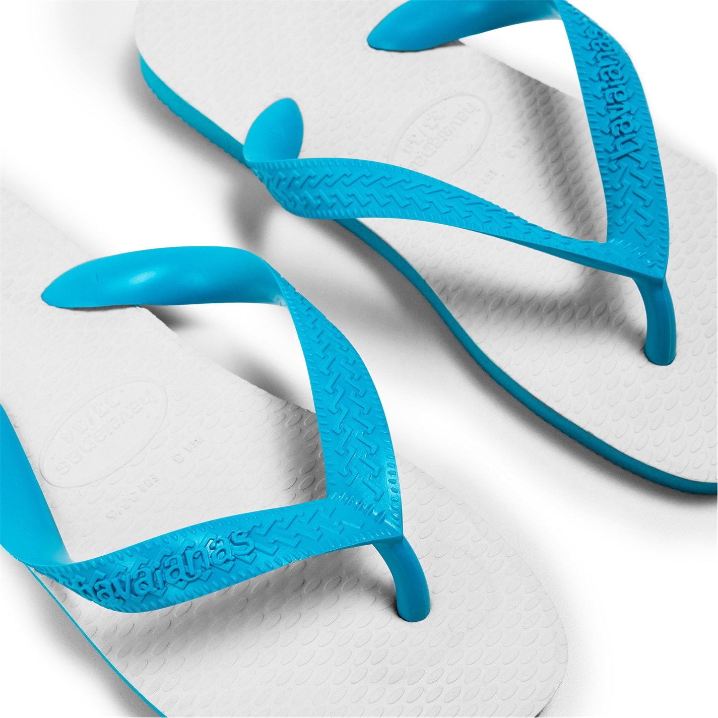 Havaianas White 3155113 Hav. Tradicional Blue 33/34 Flip Flops Girls - 3