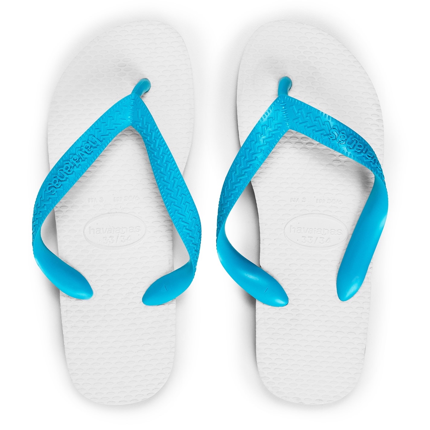 Havaianas White 3155113 Hav. Tradicional Blue 33/34 Flip Flops Girls - 4