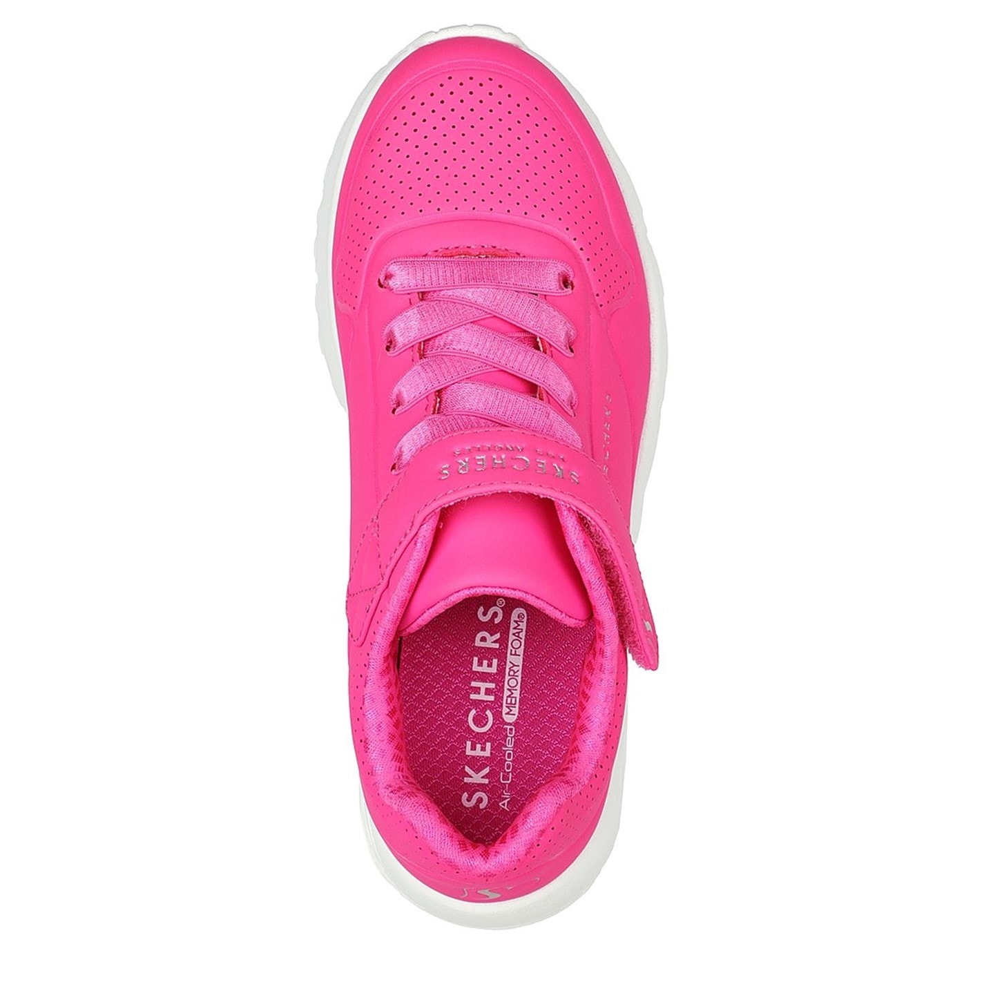 Tenisky Skechers White 8394987 Duraleather W Metallic Heel Lace Up Low-Top Trainers Girls - 5