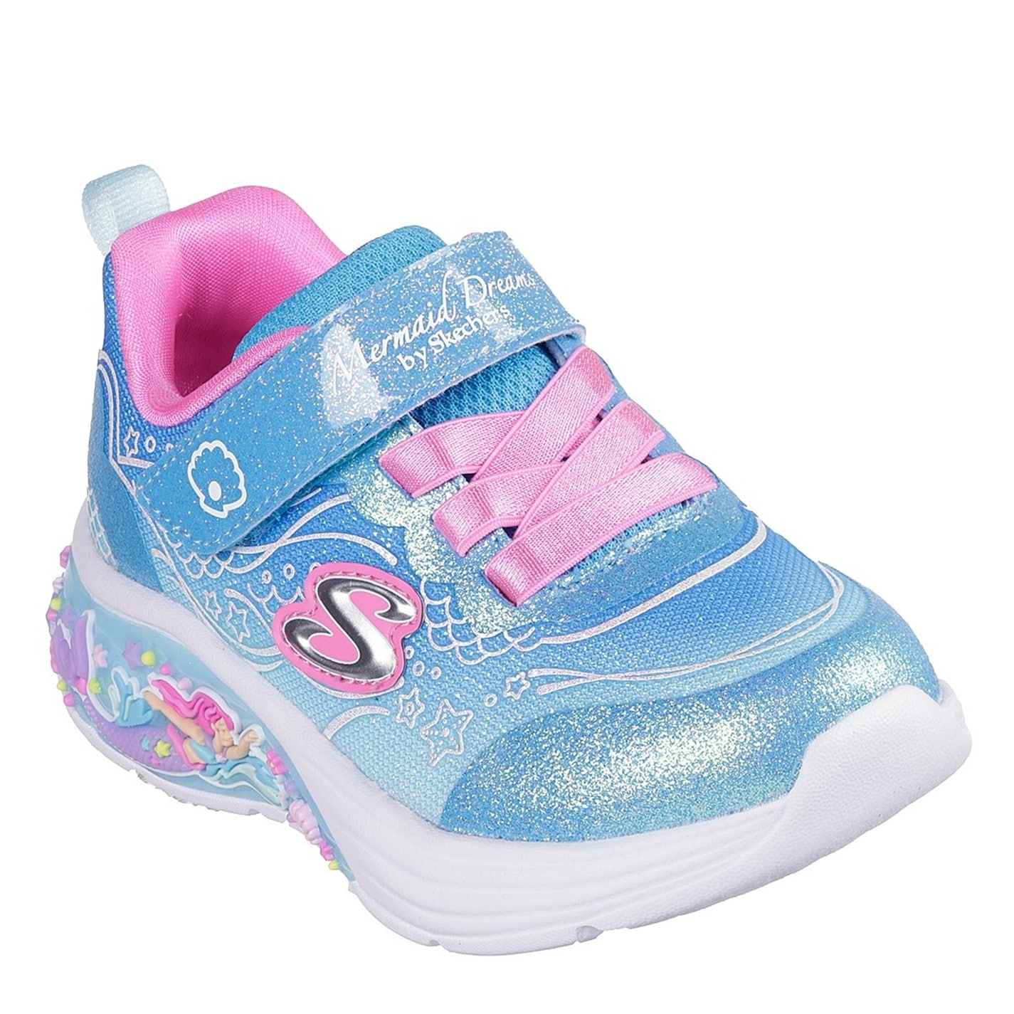 Tenisky Skechers Blue 1923695 Kids Leather Light Up Trainers - 1