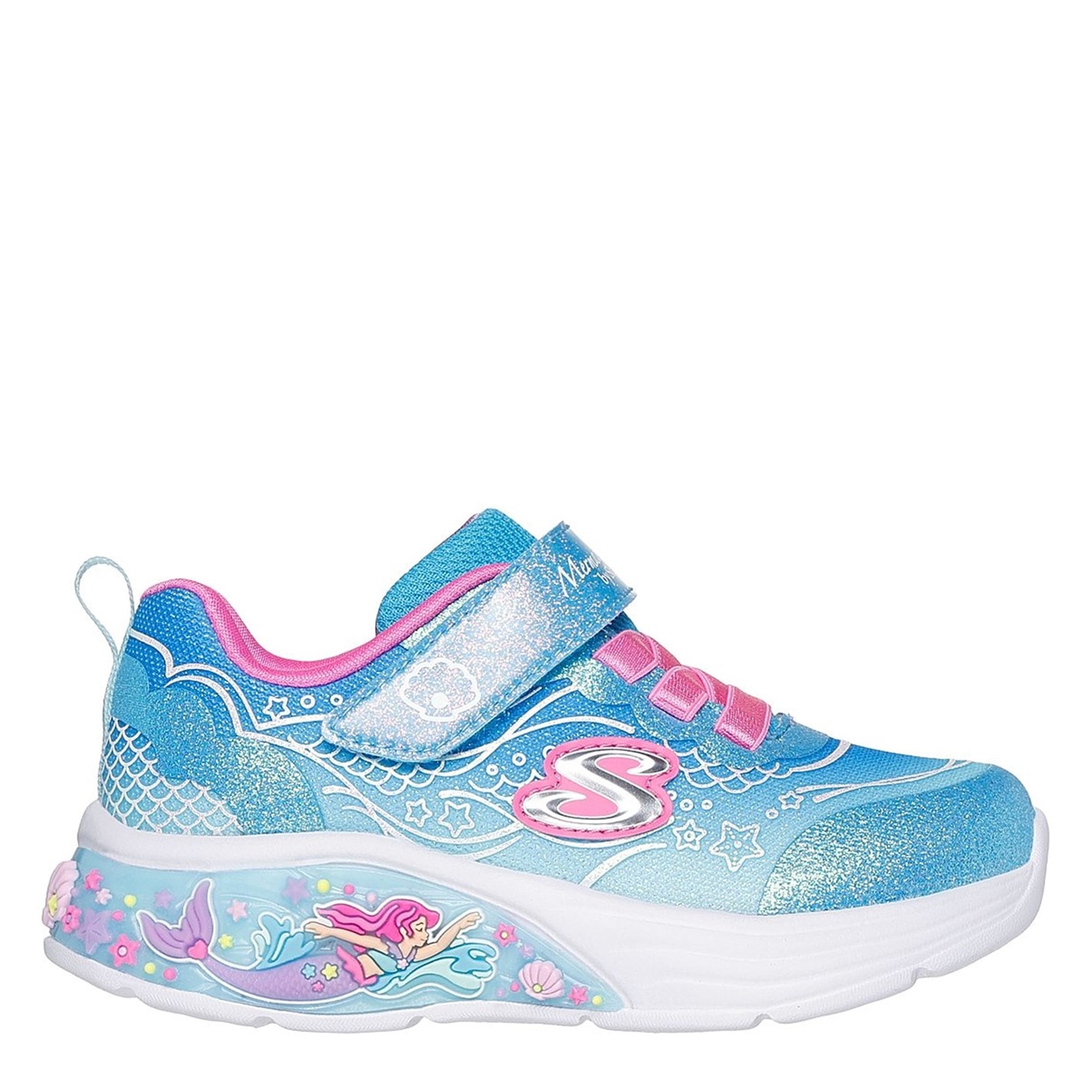 Tenisky Skechers Blue 1923695 Kids Leather Light Up Trainers - 3