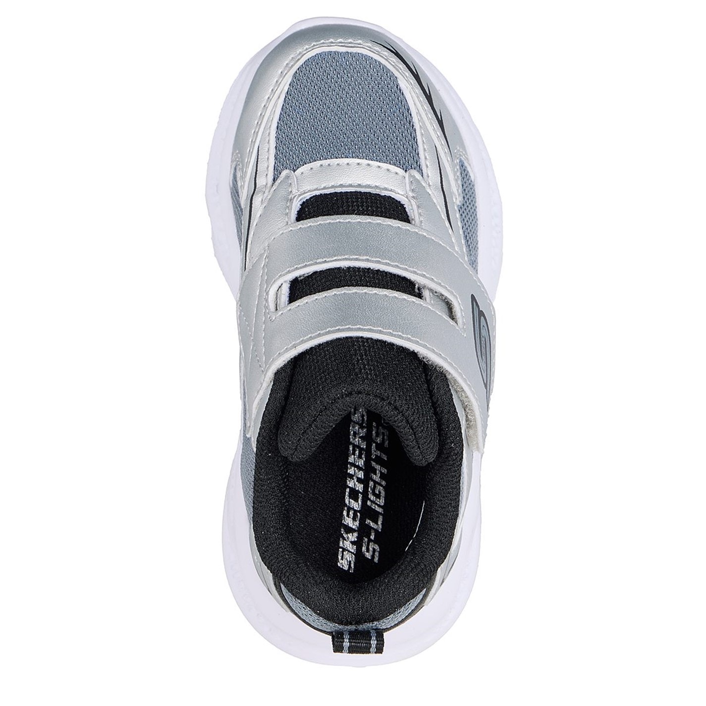 Tenisky Skechers Silver 232156 Kids' Meteor Lights Leather Light Up Trainers - 5