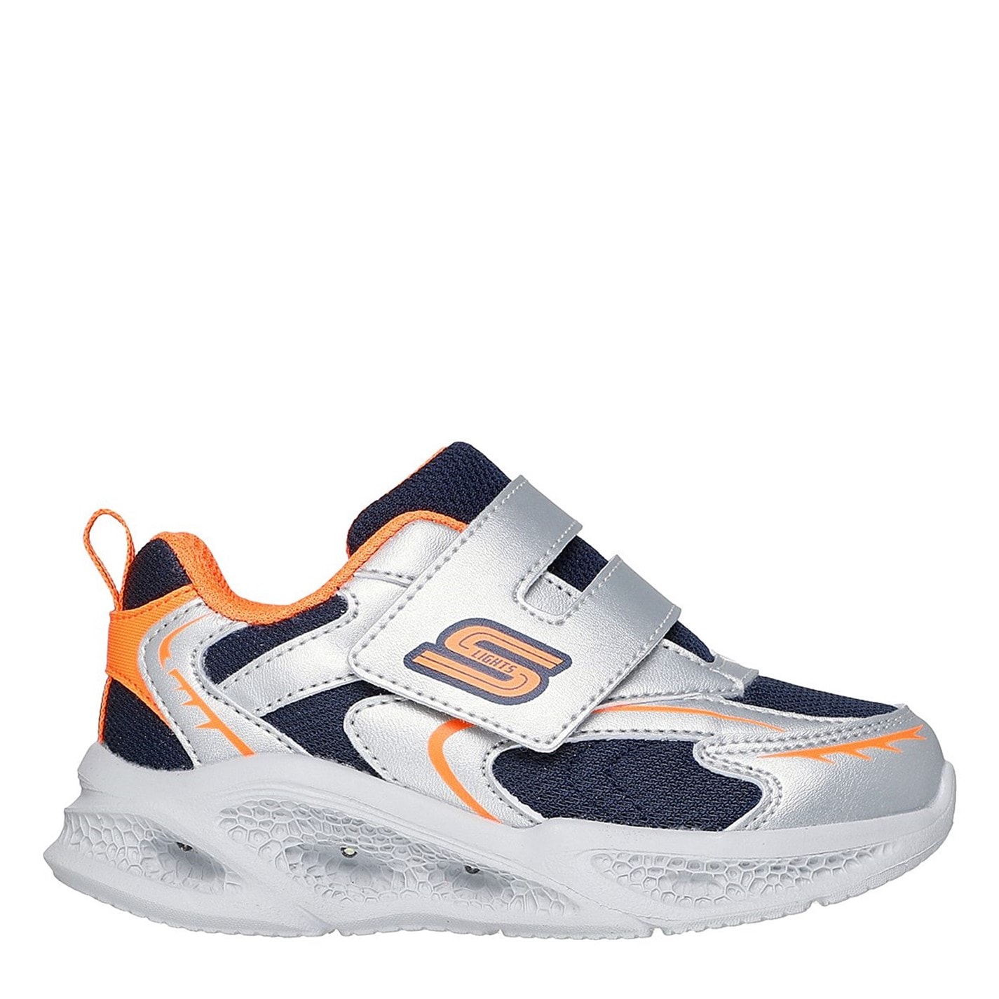 Tenisky Skechers Silver 5278402 Kids' Meteor Lights Leather Light Up Trainers - 3