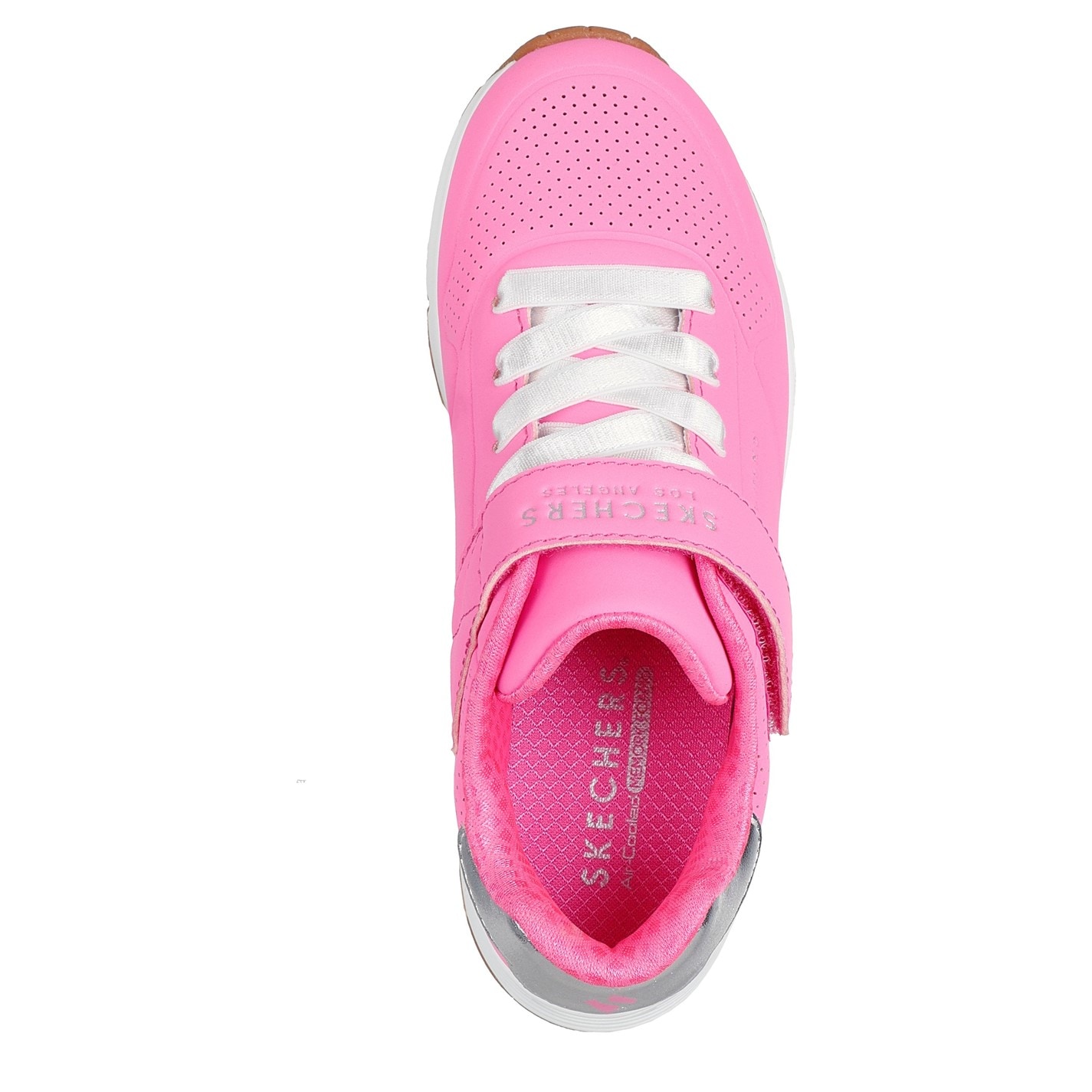 Tenisky Skechers Hot Pink 9262942 Kids' Duraleather Gore and Strap Low-Top Trainers - 5