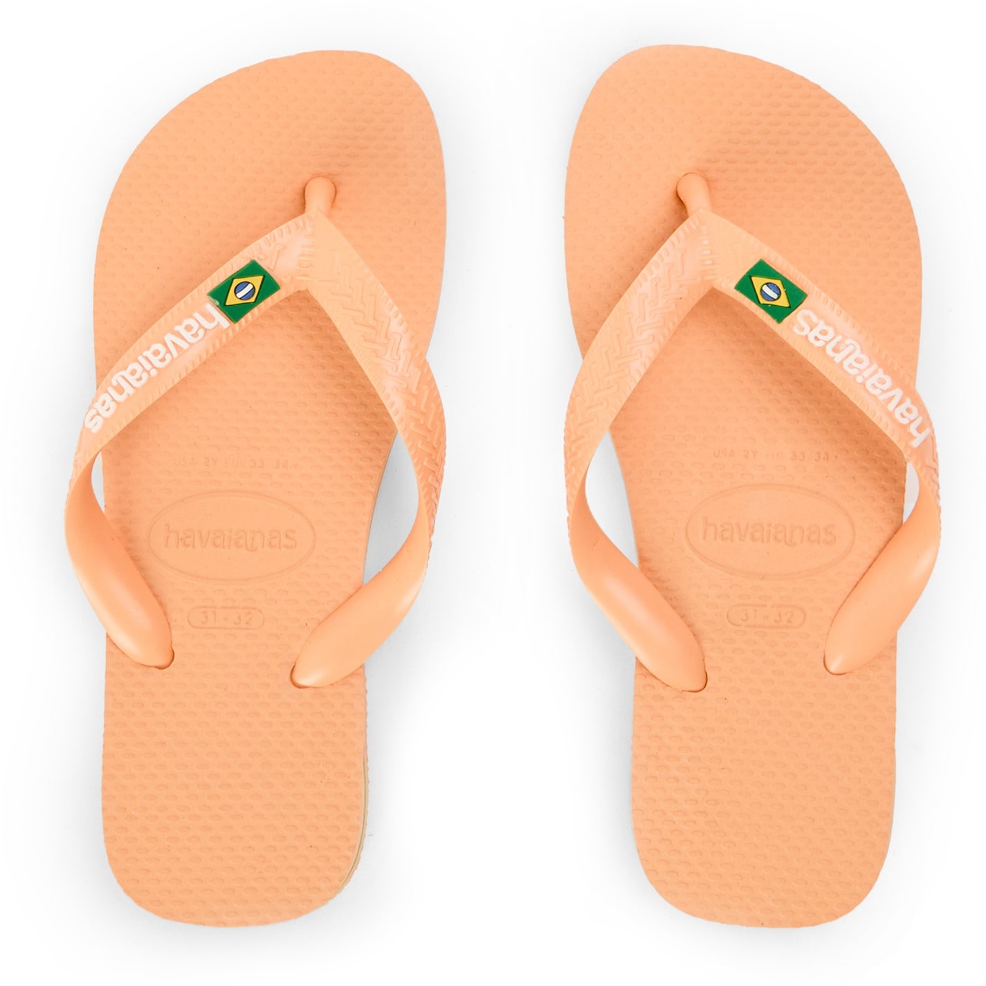 Havaianas Peach 6962875 Kids' Brasil Logo Rose Gum Flip Flops - 4