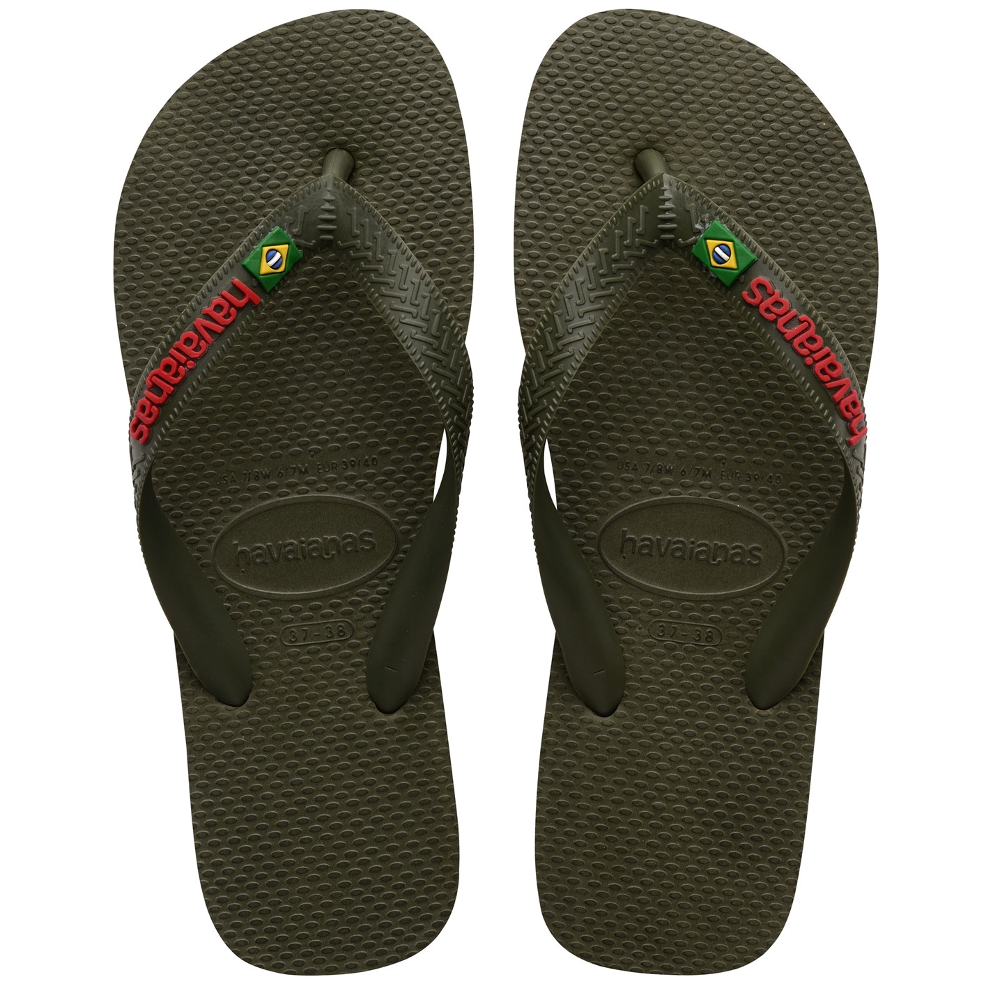 Havaianas Green 8038924 Kids' Brasil Logo Rose Gum Flip Flops - 3