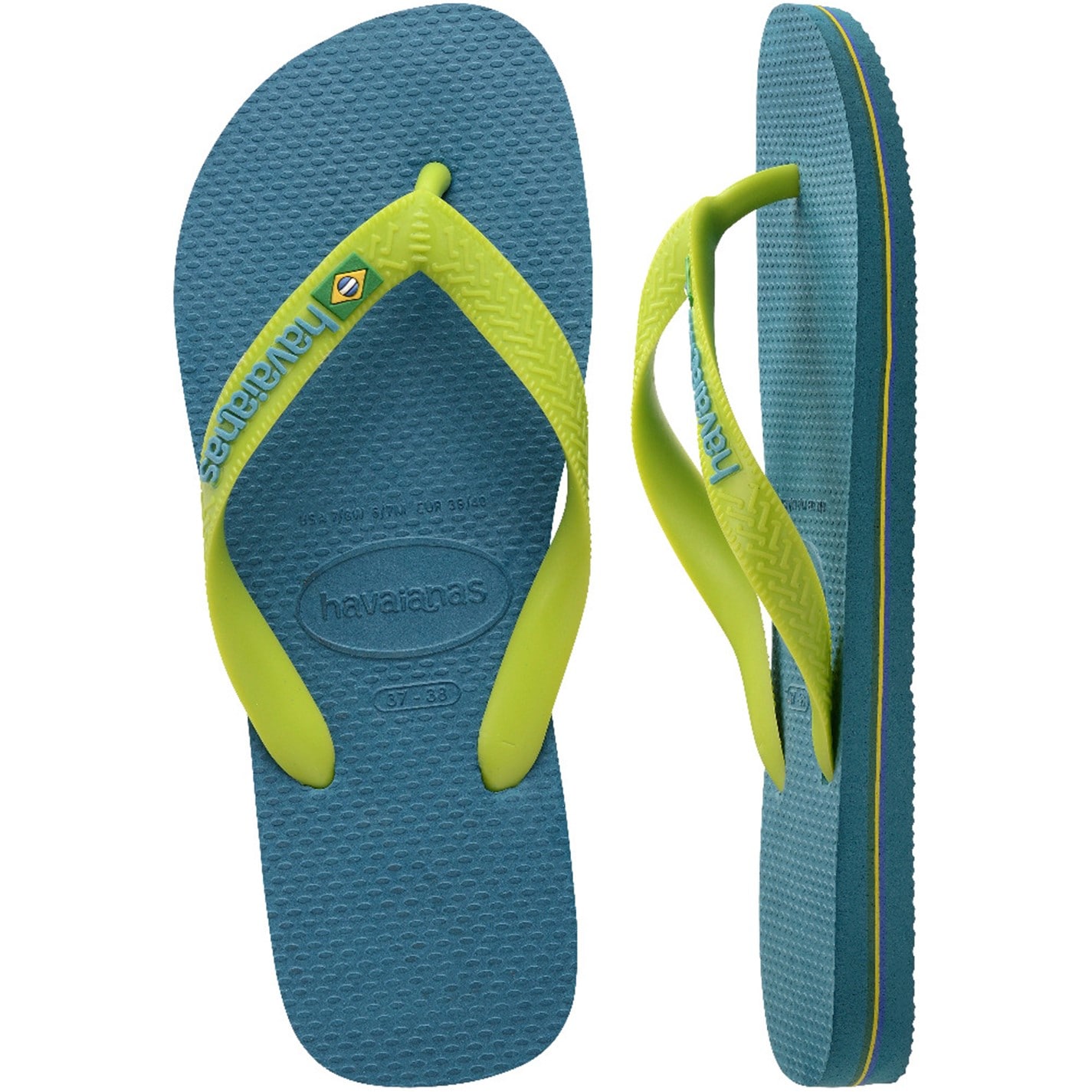 Havaianas Amznte Blue 3774850 Kids' Brasil Logo Rose Gum Flip Flops - 4