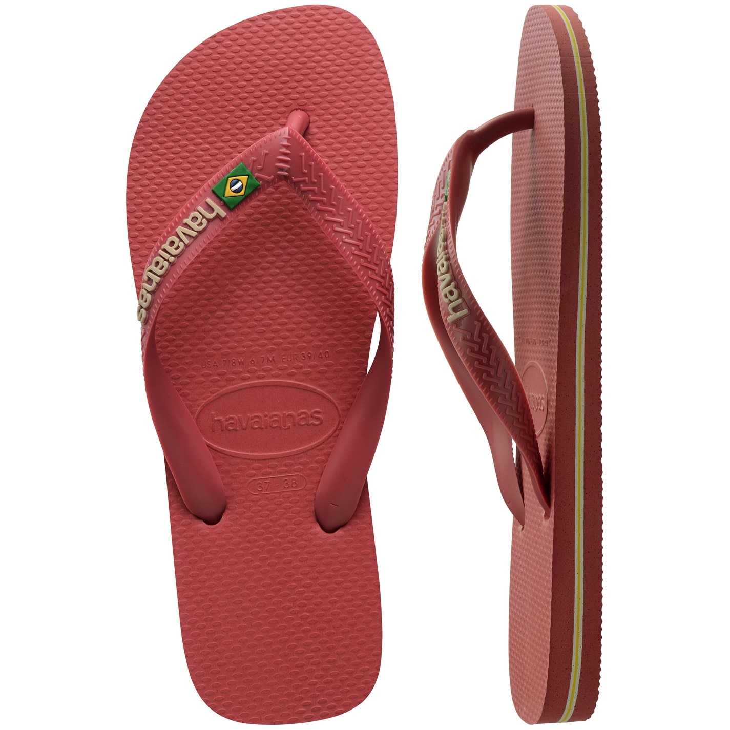 Havaianas Pau 6111372 Kids' Brasil Logo Rose Gum Flip Flops - 4