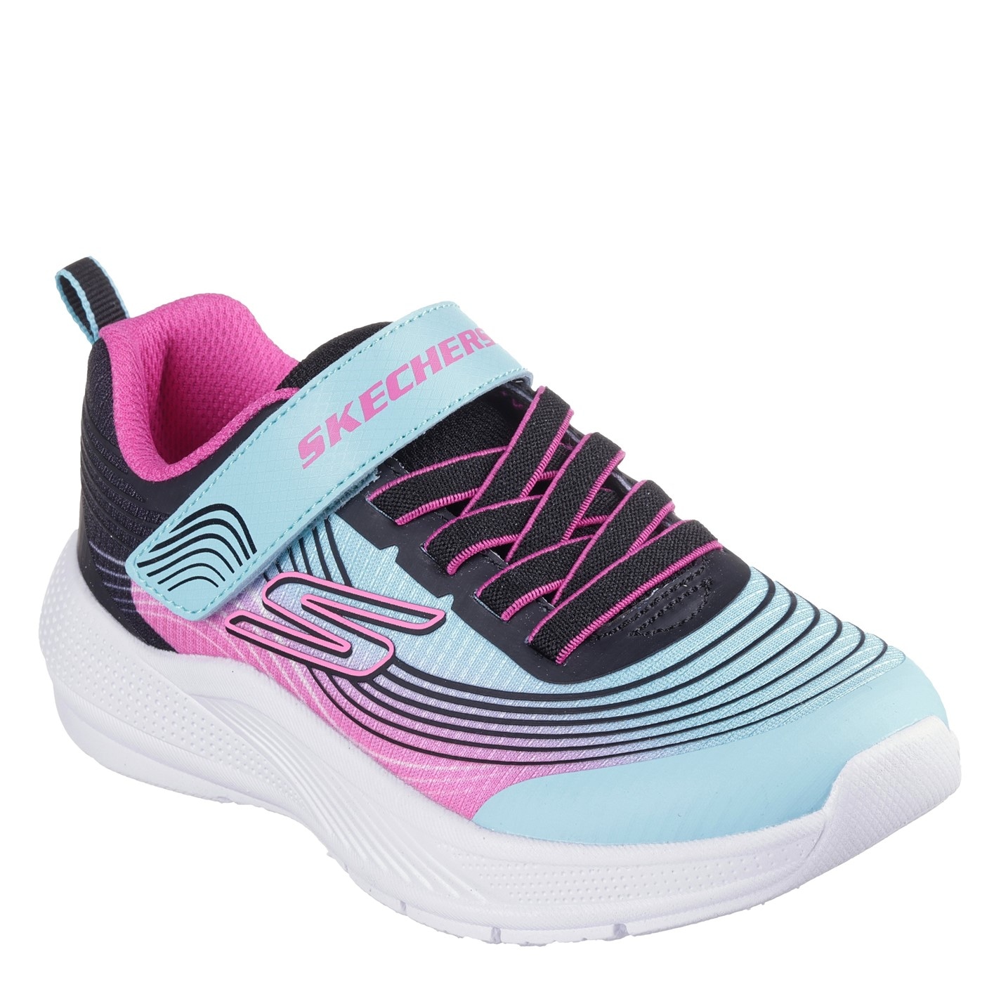 Tenisky Skechers Navy 9906833 Kids' Gore And Strap Ombre Sparkle Mesh Microspec Runners - 1