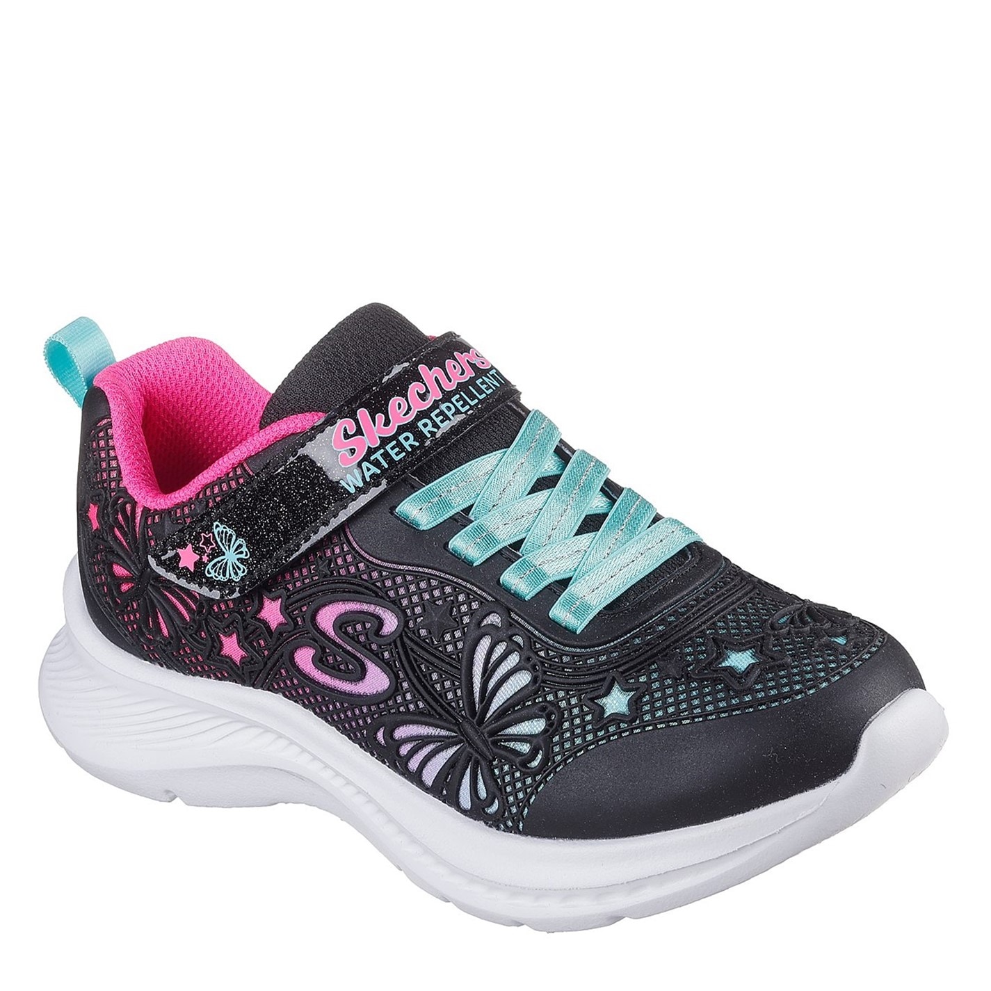 Tenisky Skechers Black 7605507 Flower Theme Kpu Water Repellent Sn Runners Girls - 1