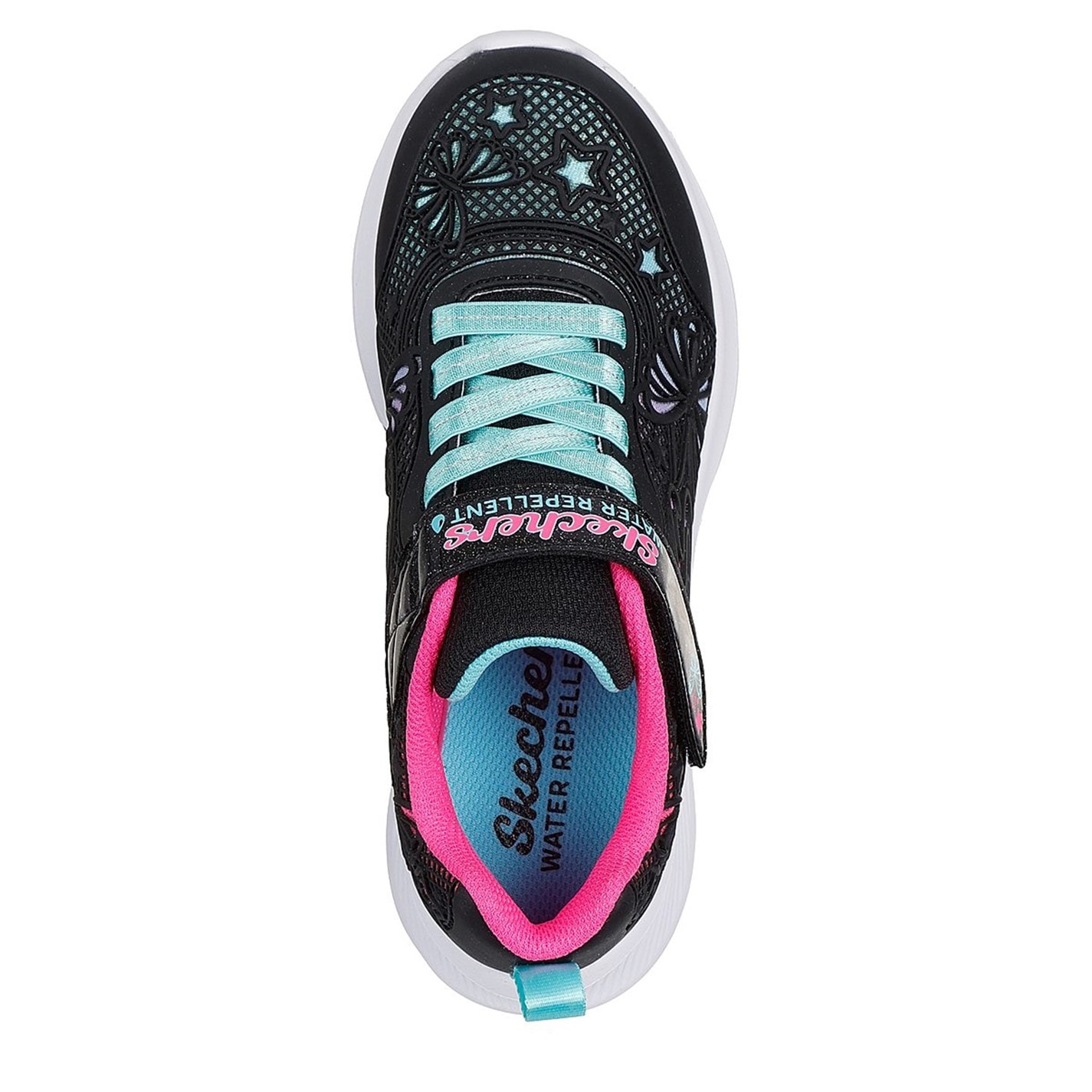 Tenisky Skechers Black 7605507 Flower Theme Kpu Water Repellent Sn Runners Girls - 5
