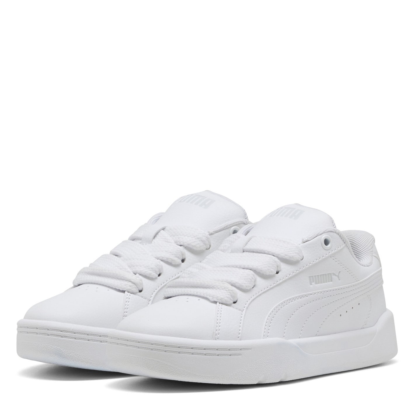 Dětské Boty Puma Wht-Wht-FthrGry 4520390 Unisex Kids' Park Lifestyle Easy Low-Top Trainers - 1