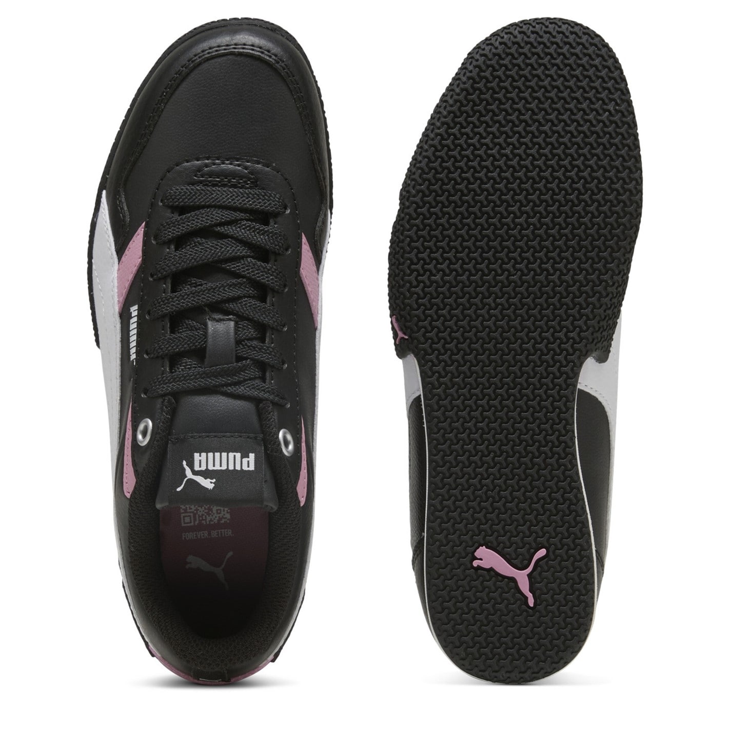Tenisky Puma Blk-Wht-PosdPnk 4559260 Kids' Bella Donna Sl Low-Top Trainers - 3
