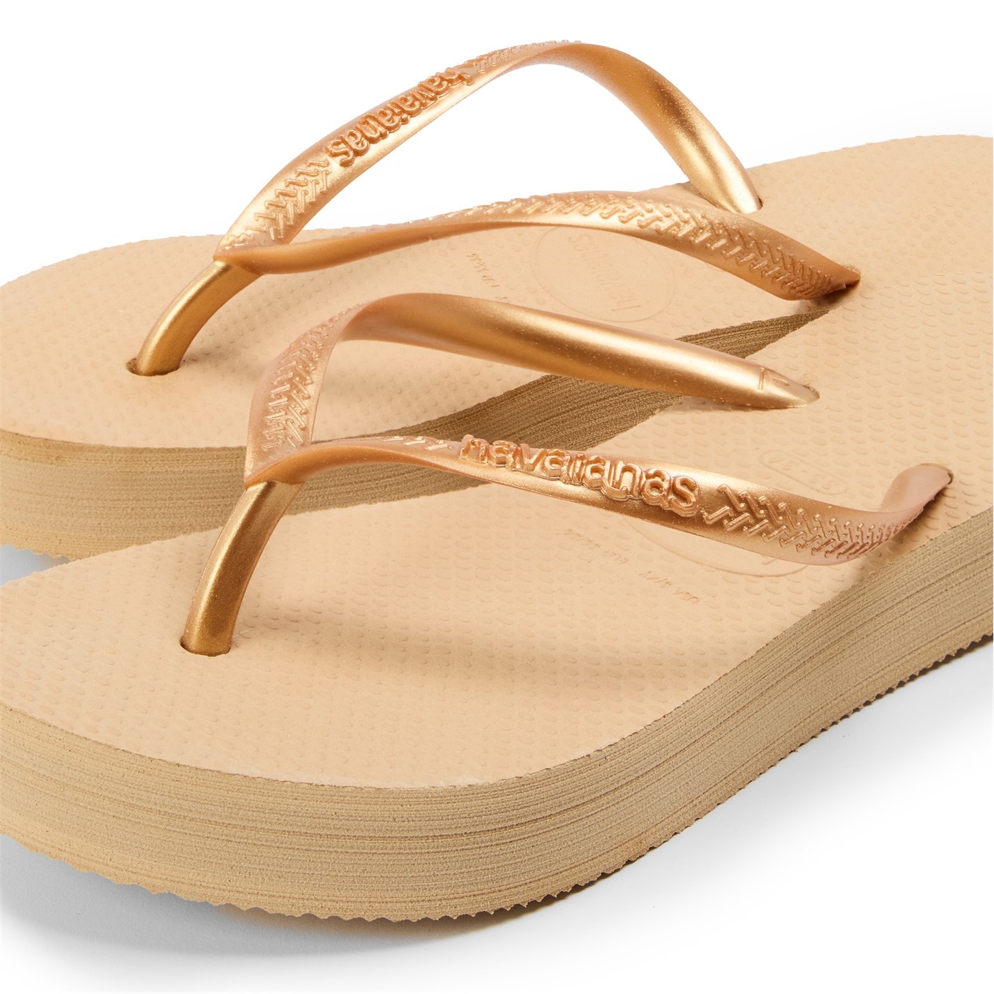 Havaianas Multi 9459392 Kids' Slim Flatform Golden Flip Flops - 3