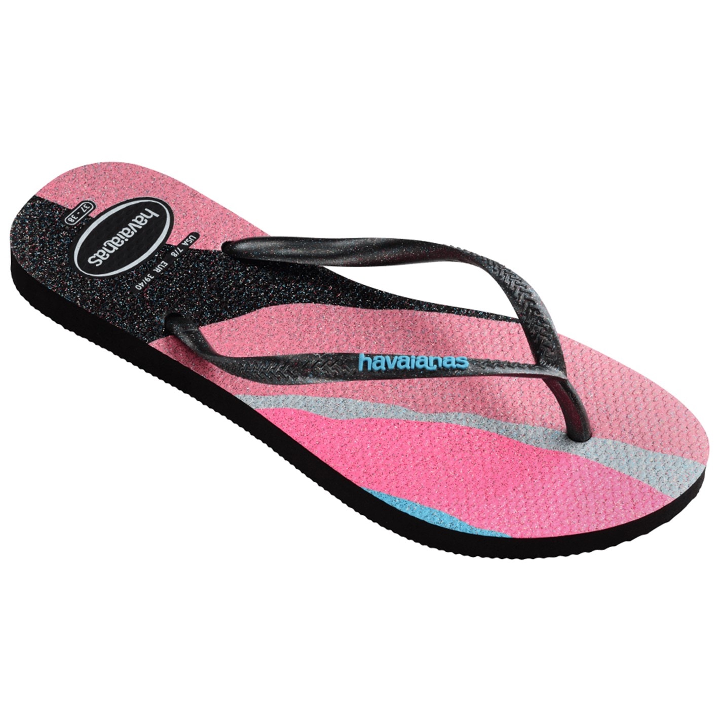 Havaianas Marine Blue 5994842 Kids' Slim Palette Glow Velvet Rose Flip Flops - 2