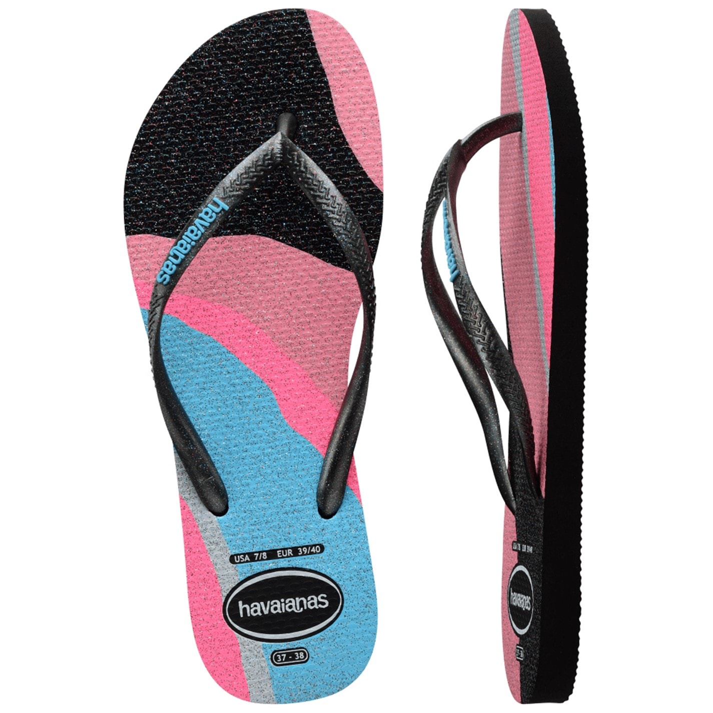 Havaianas Marine Blue 5994842 Kids' Slim Palette Glow Velvet Rose Flip Flops - 3