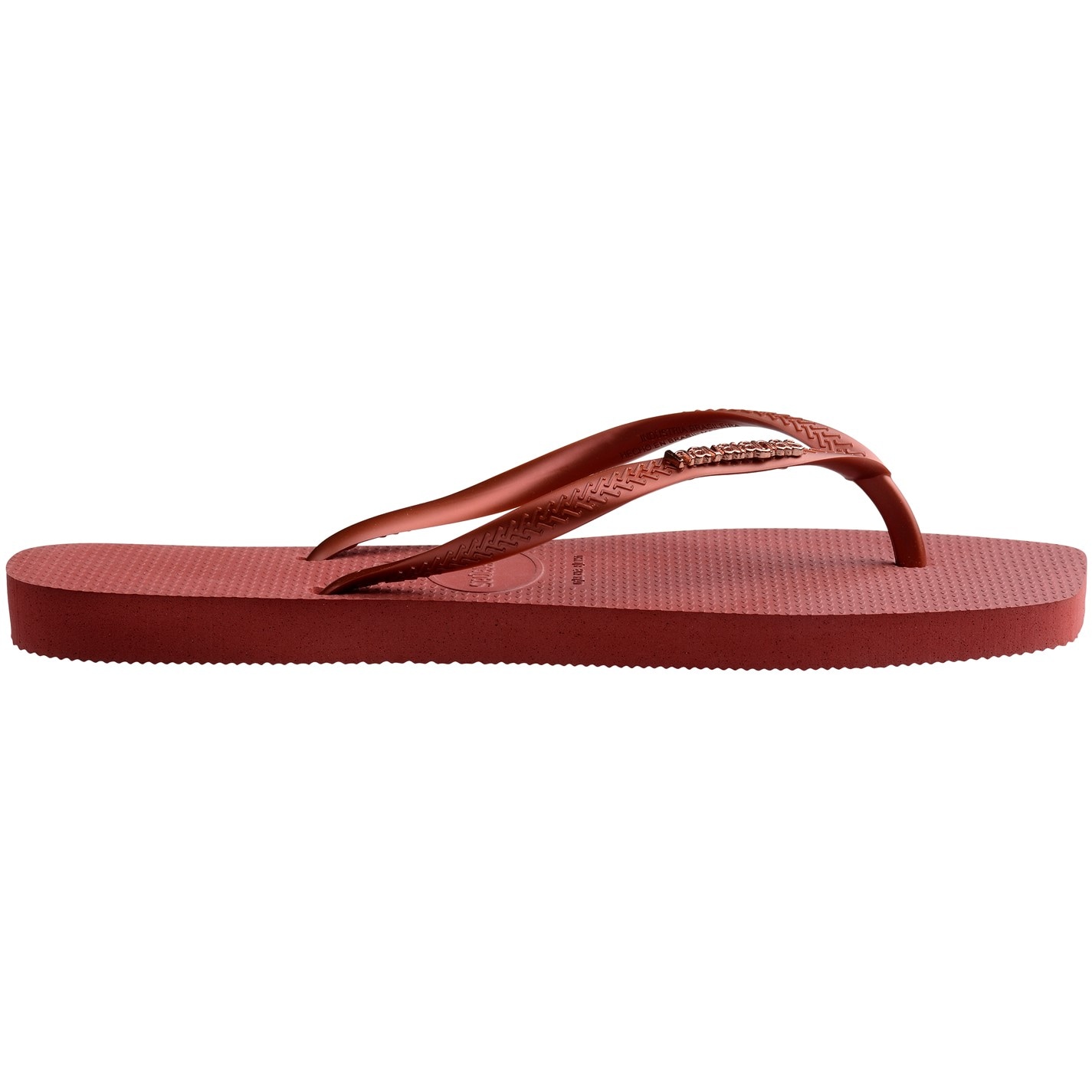 Havaianas Mahogany 3996568 Kids' Square Logo Metallic Black Flip Flops - 1