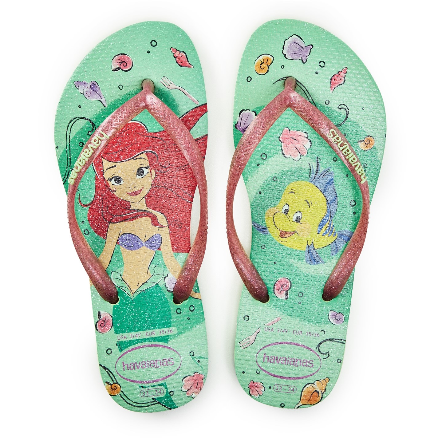 Havaianas Green Multi 8064695 Unisex Kids Slim Princess Citronella Flip Flops - 4