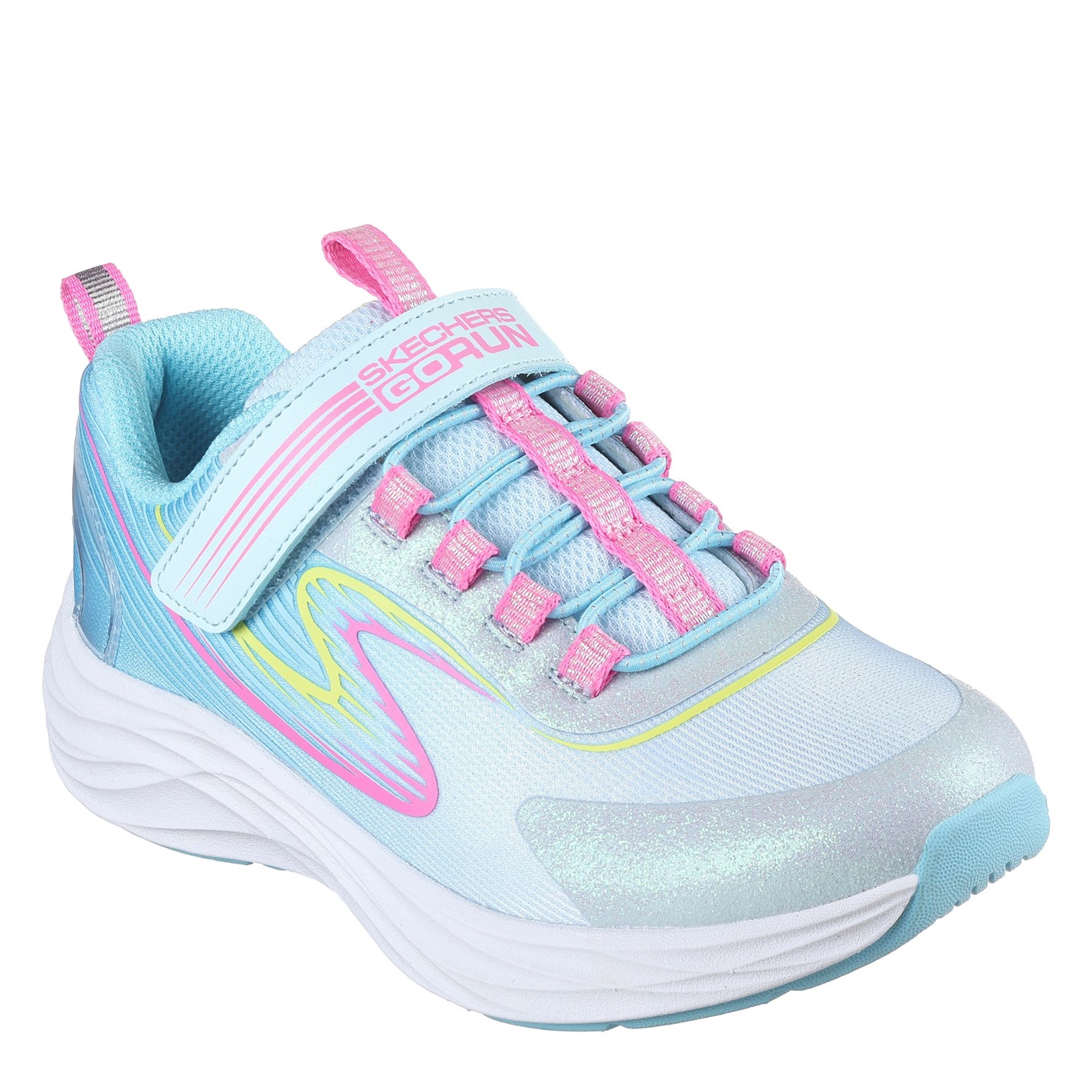 Tenisky Skechers Blue 658443 Bungee And Strap Glitter Mesh Sneak Slip On Runners Unisex Kids - 1