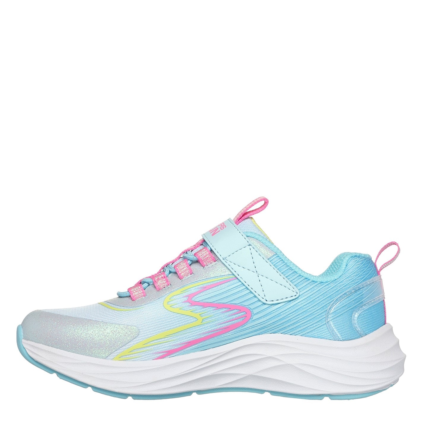 Tenisky Skechers Blue 658443 Bungee And Strap Glitter Mesh Sneak Slip On Runners Unisex Kids - 2