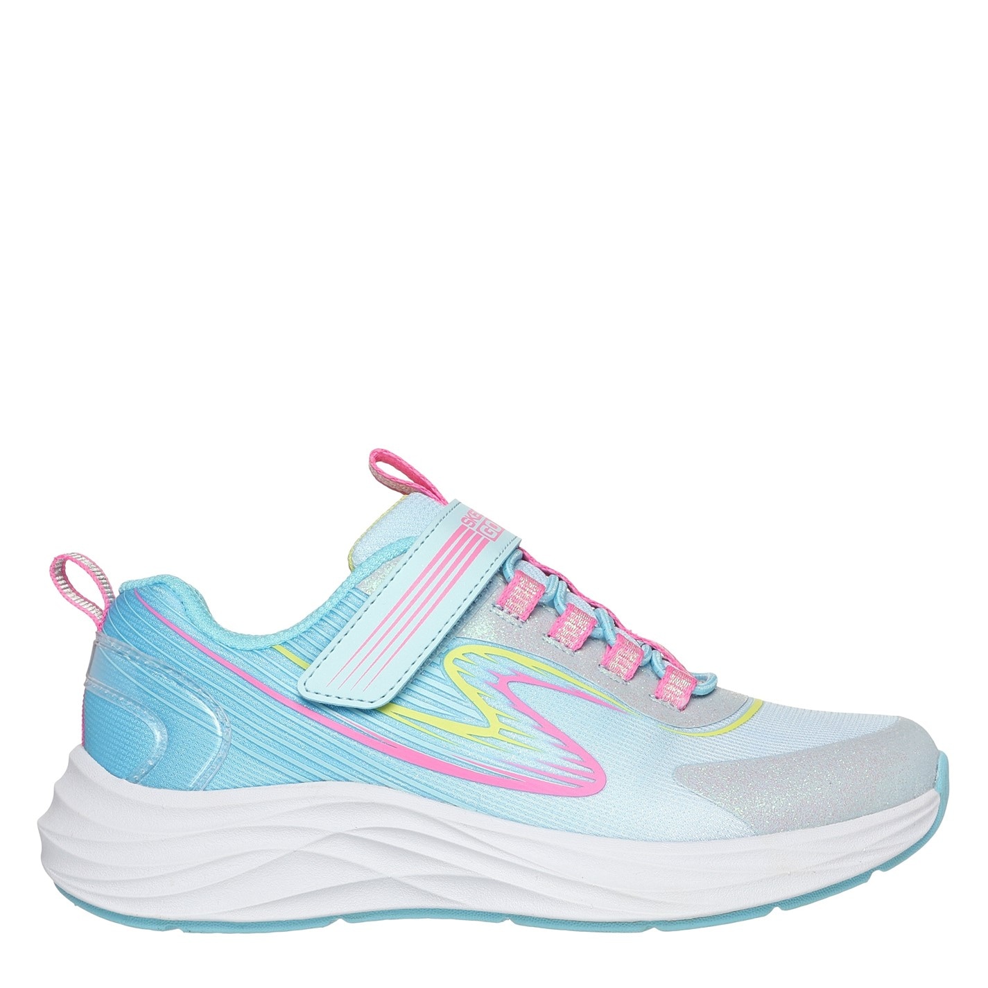 Tenisky Skechers Blue 658443 Bungee And Strap Glitter Mesh Sneak Slip On Runners Unisex Kids - 3
