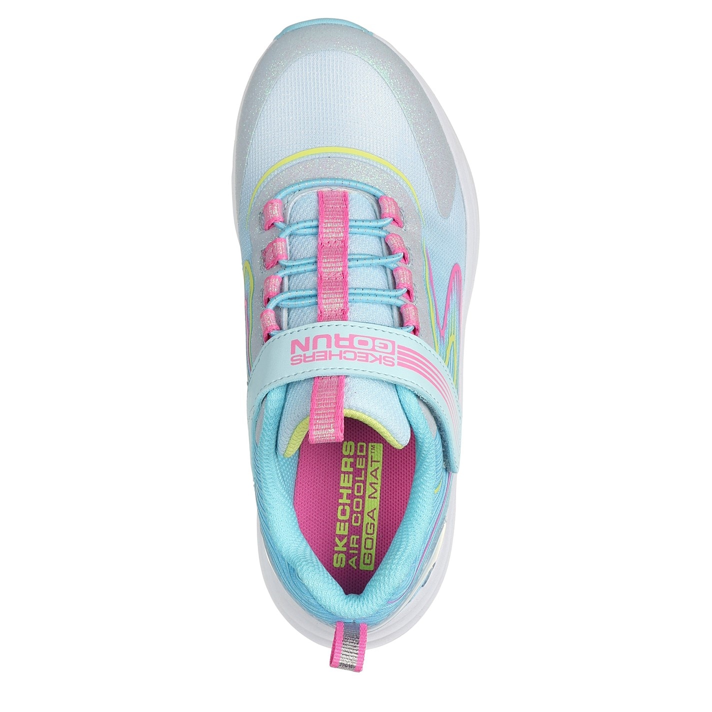 Tenisky Skechers Blue 658443 Bungee And Strap Glitter Mesh Sneak Slip On Runners Unisex Kids - 5