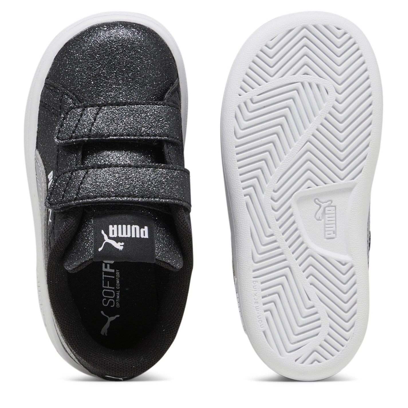 Tenisky Puma Black 4500611 Smash 3.0 Glitz Glam V Infant Girl Trainers - 3