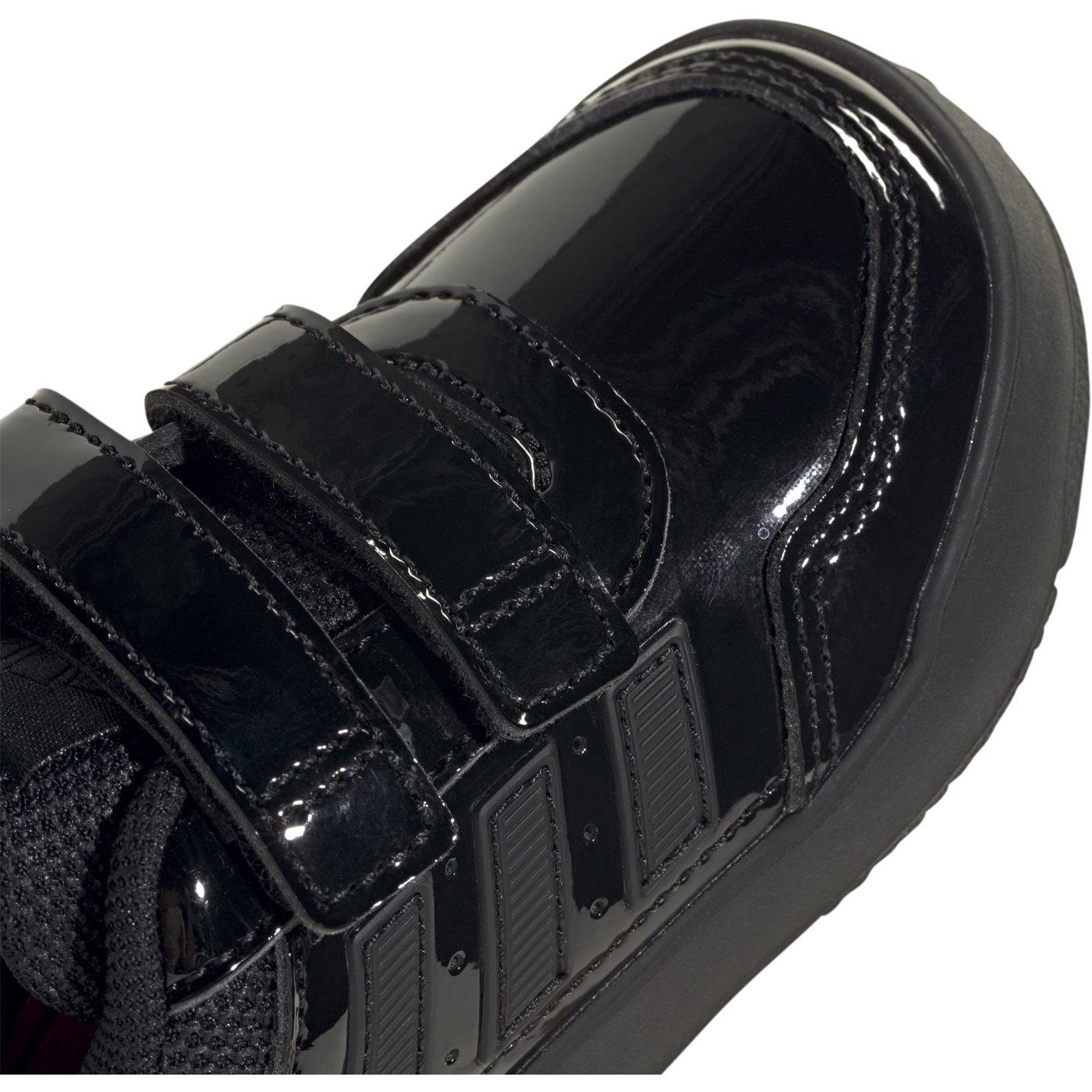 Tenisky adidas Black Patent 4009592 Tensaur Hook and Loop Shoes Infant Girls - 7