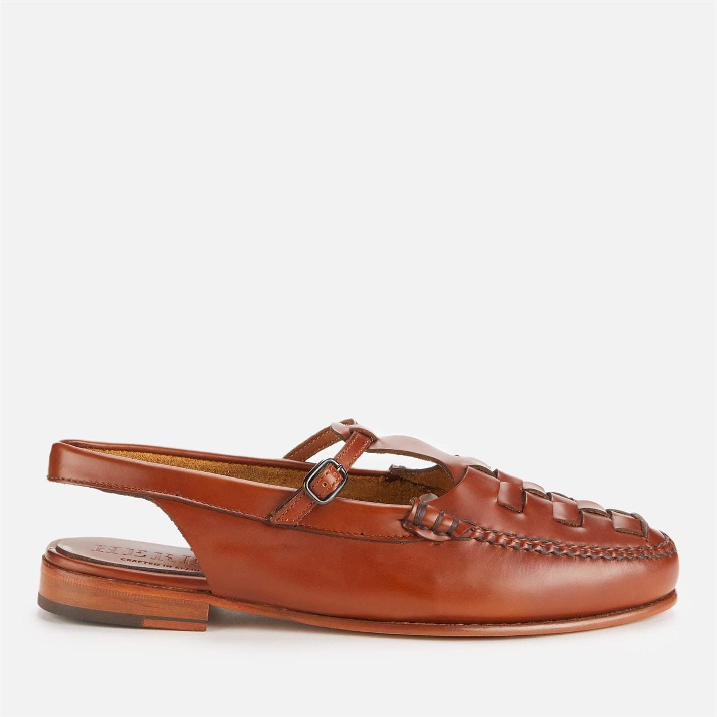 Tenisky Hereu Tan 5015295 Roqueta Leather T-Bar Sling Back Flats - 1