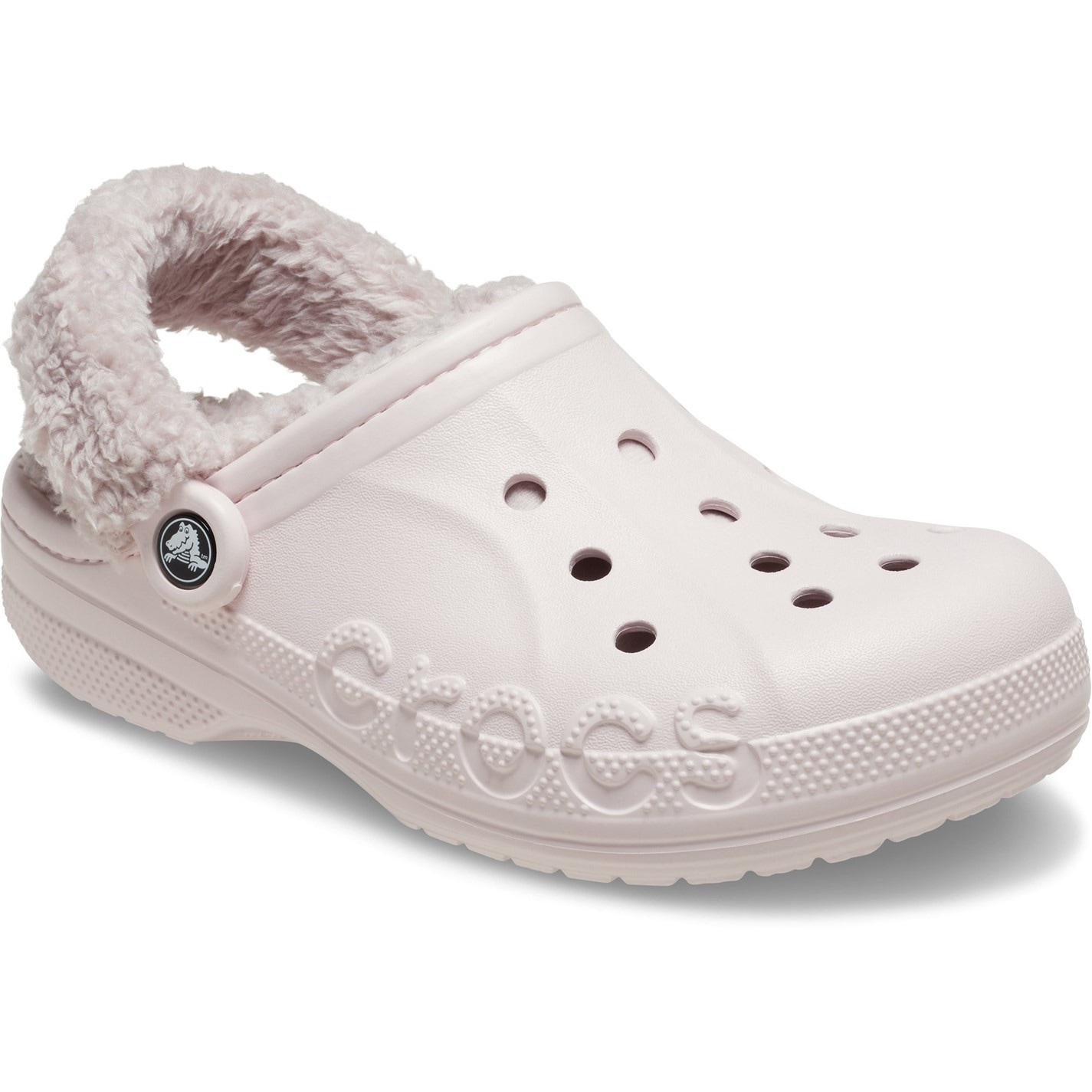Crocs Baya Lined Fuzz-Strap Clogs Womens - 6