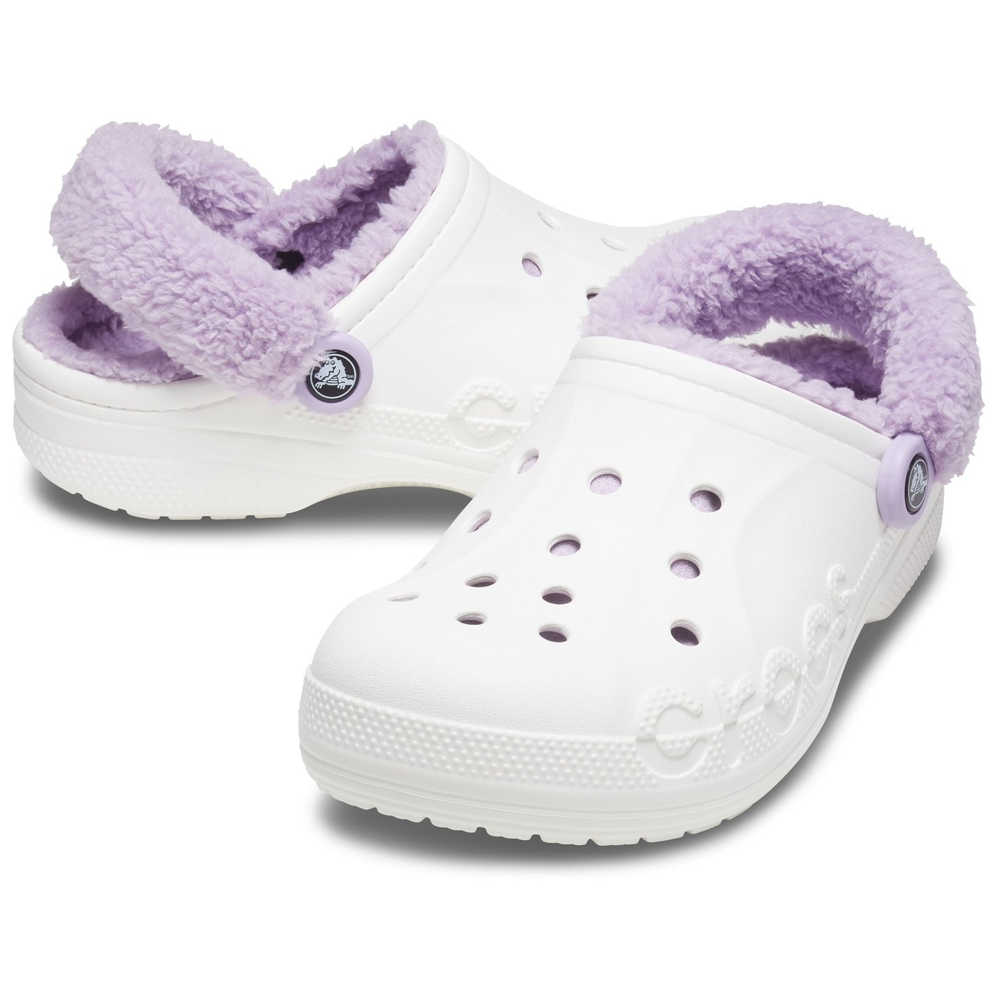 Crocs Baya Lined Fuzz-Strap Clogs Womens - 3