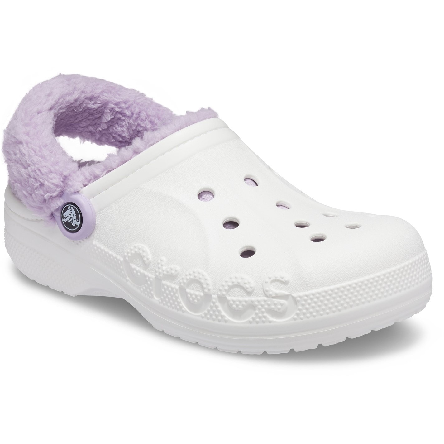 Crocs Baya Lined Fuzz-Strap Clogs Womens - 6