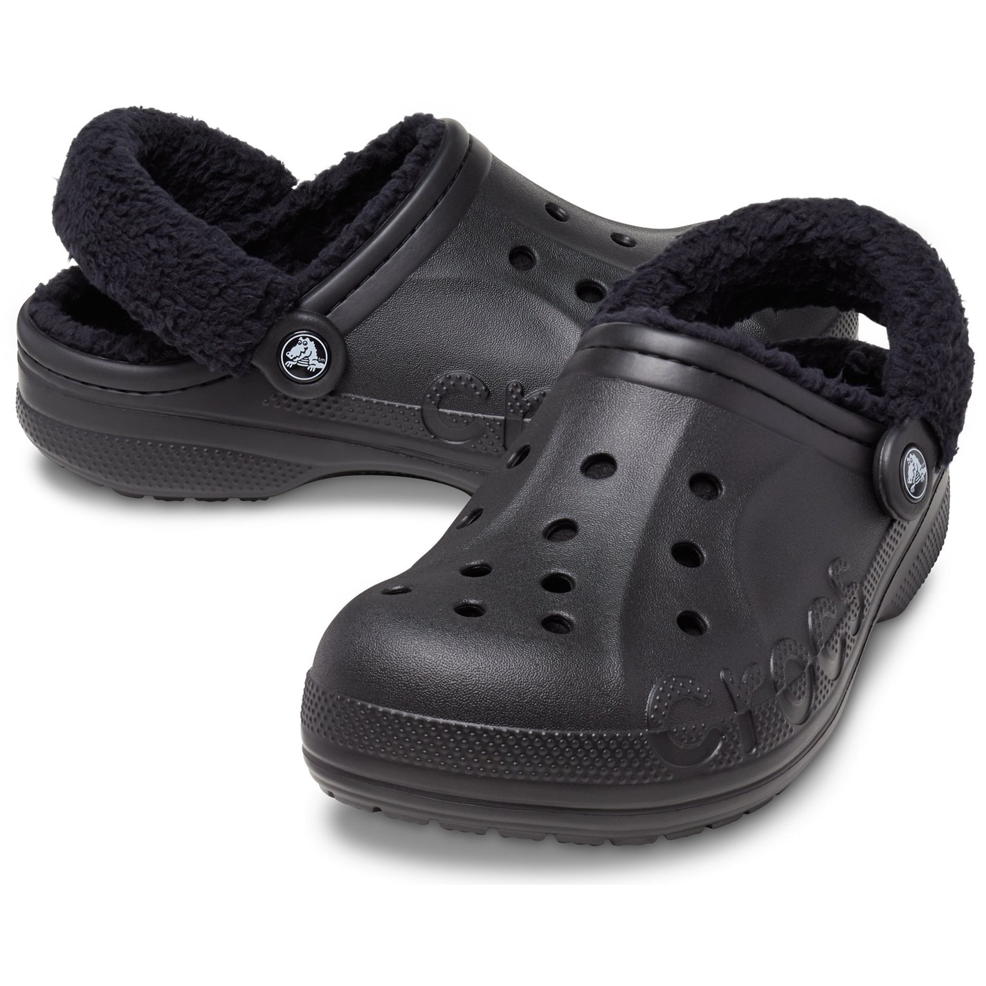 Crocs Baya Lined Fuzz-Strap Clogs Womens - 3