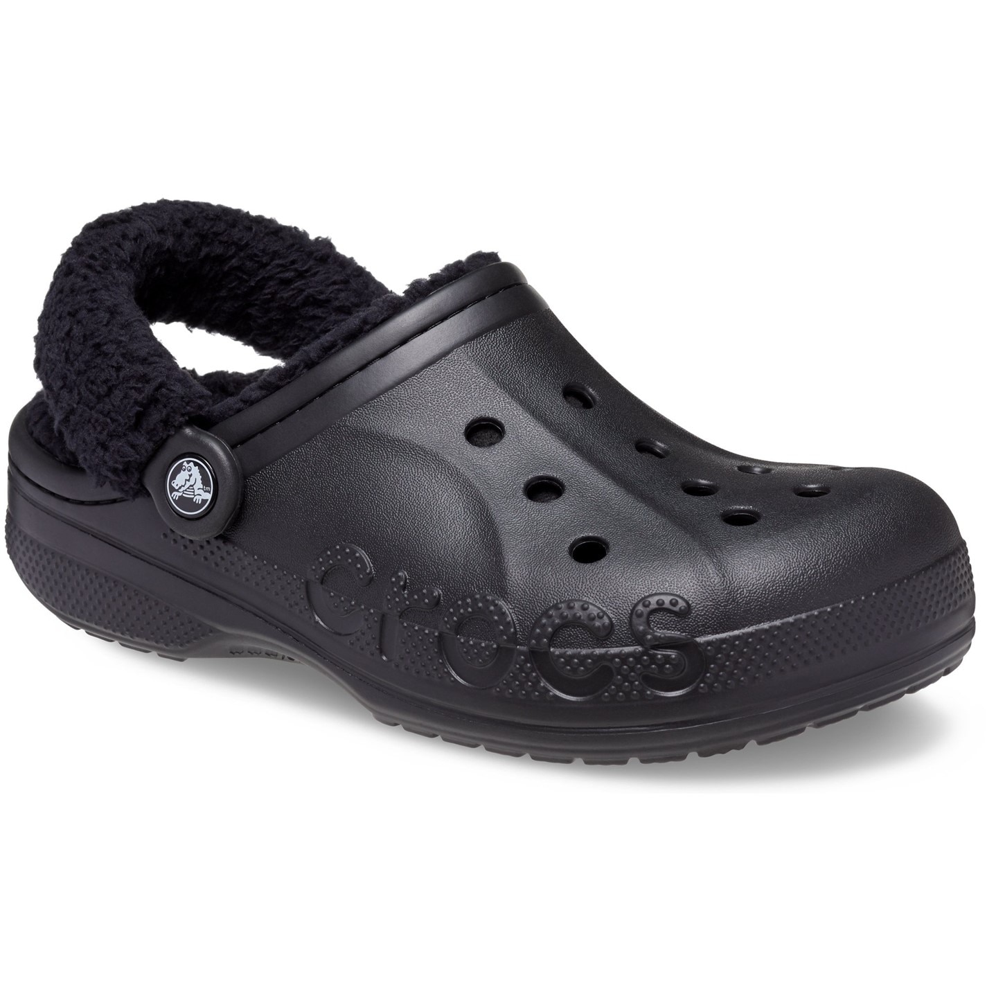 Crocs Baya Lined Fuzz-Strap Clogs Womens - 6