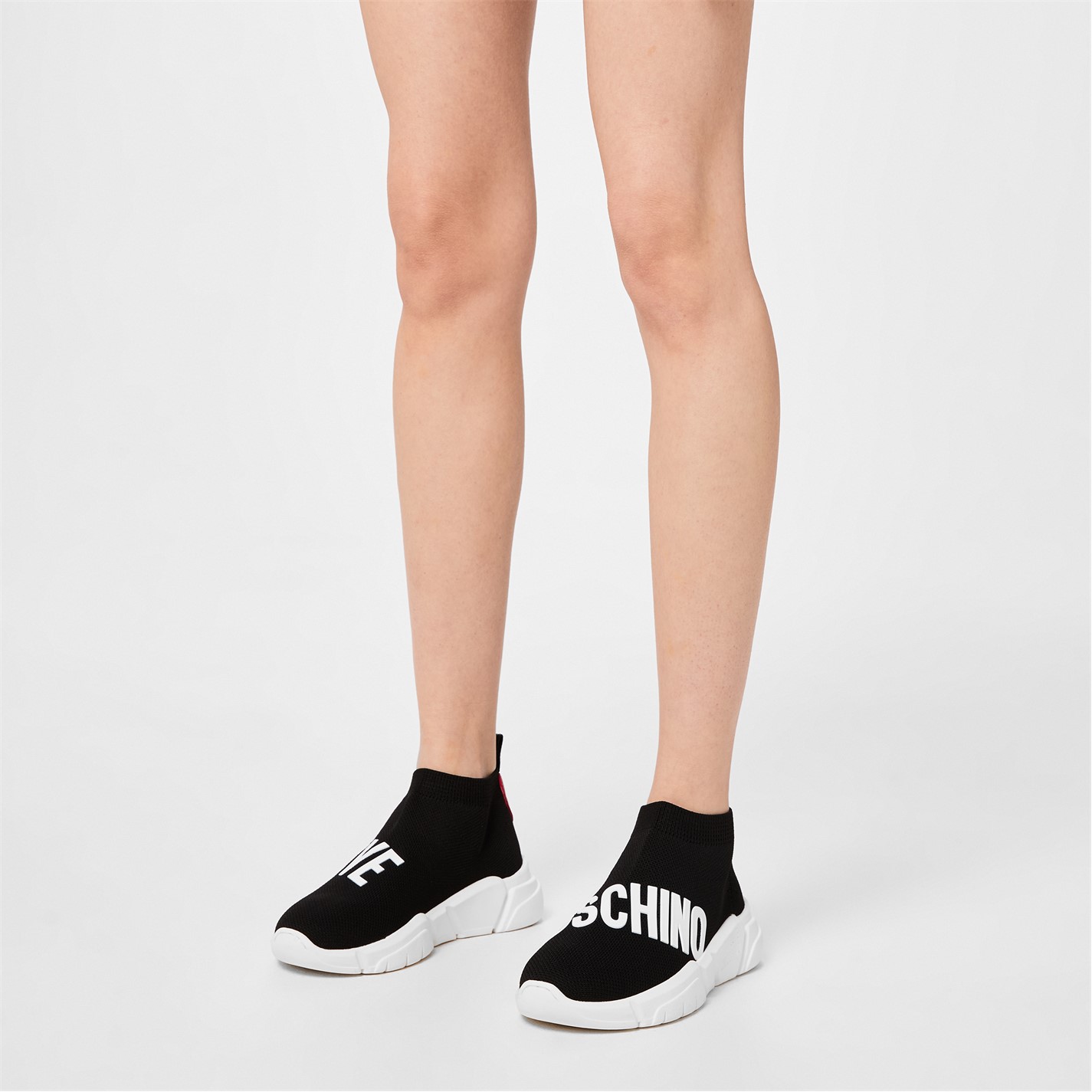 LOVE MOSCHINO Logo Strap Sock Trainers - 2