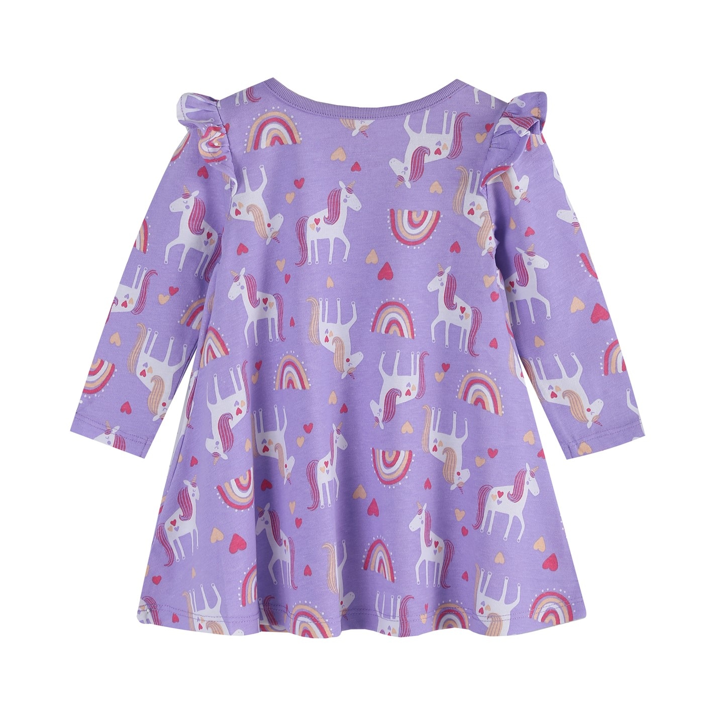 Hello World Baby Girl Unicorn Rainbow Dress - 2