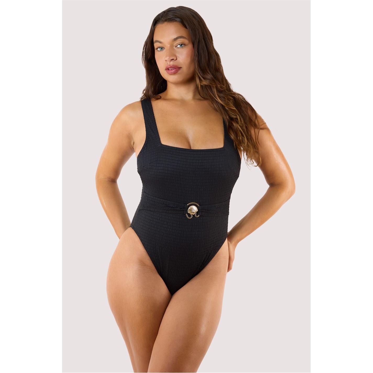 Wolf and Whistle Onyx Black Textured Swimsuit - 3