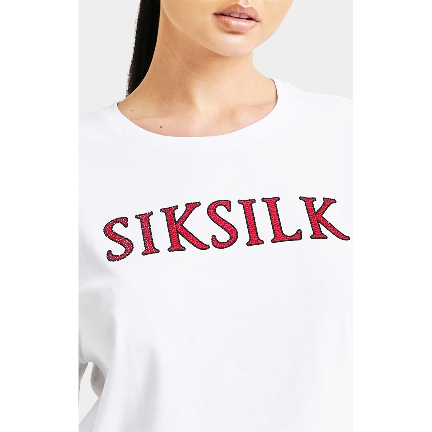 SikSilk Sparkle Boxy Cropped T-Shirt - 2