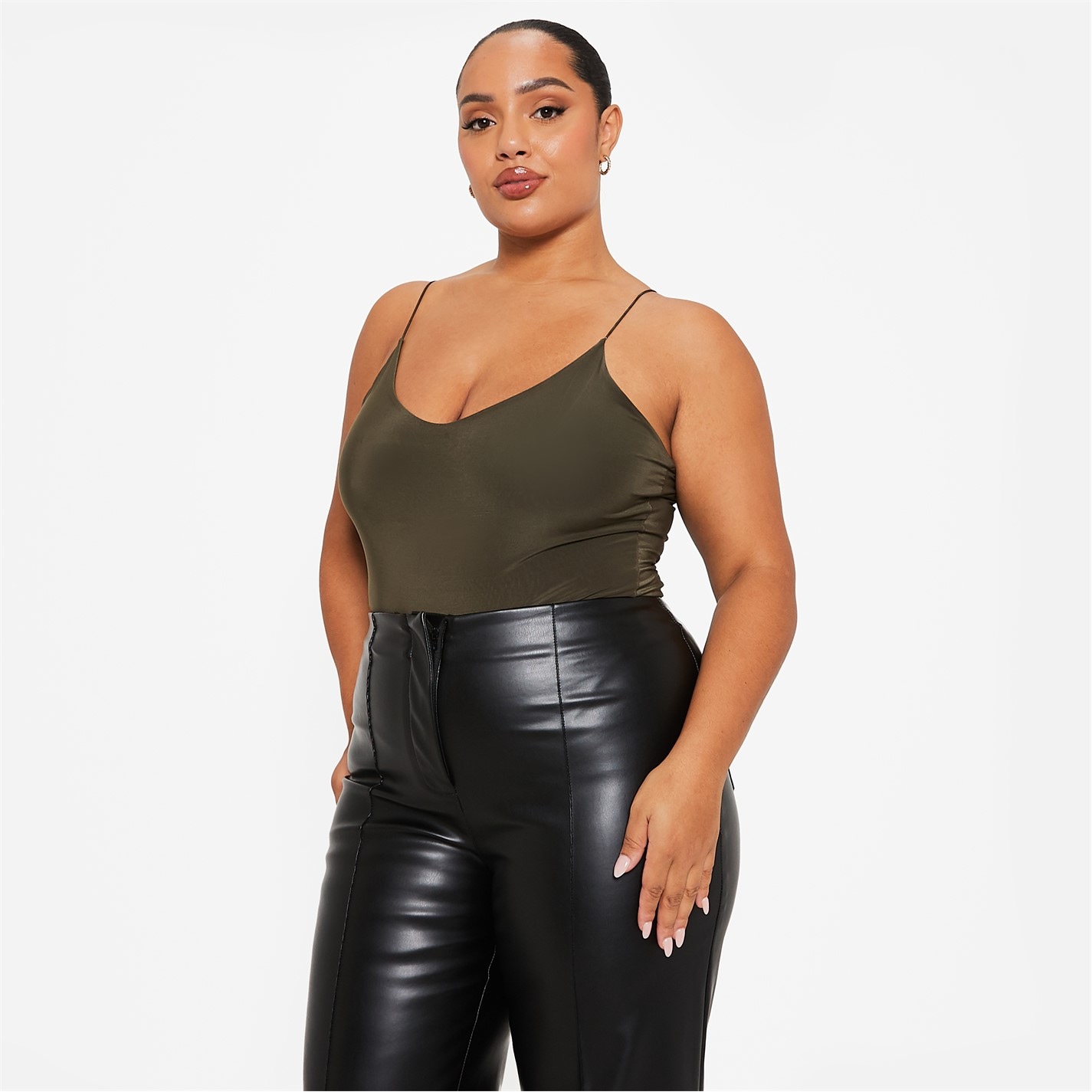 I Saw It First Double Layered Cami Slinky Bodysuit - 3