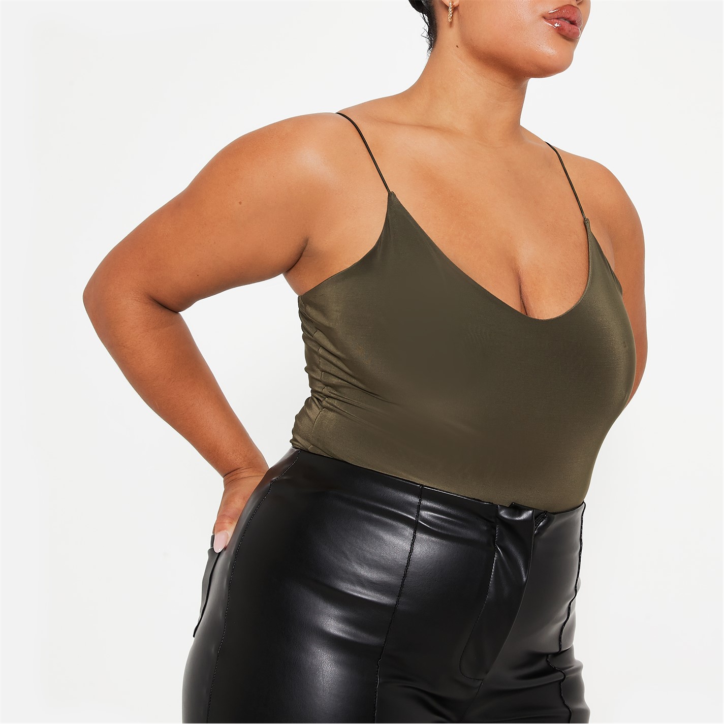 I Saw It First Double Layered Cami Slinky Bodysuit - 4
