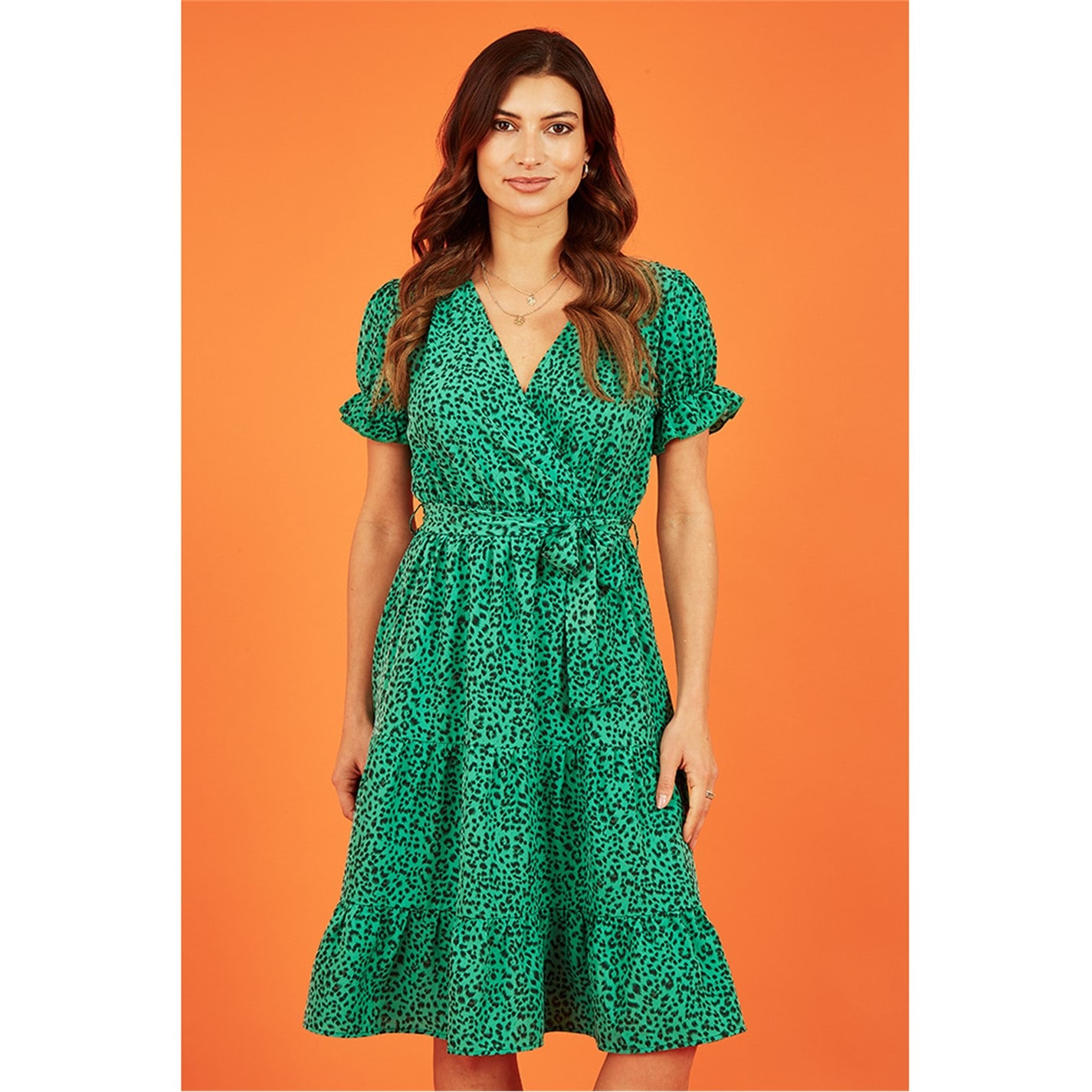 Mela London Mela London Green Animal Print Midi Dress - 3