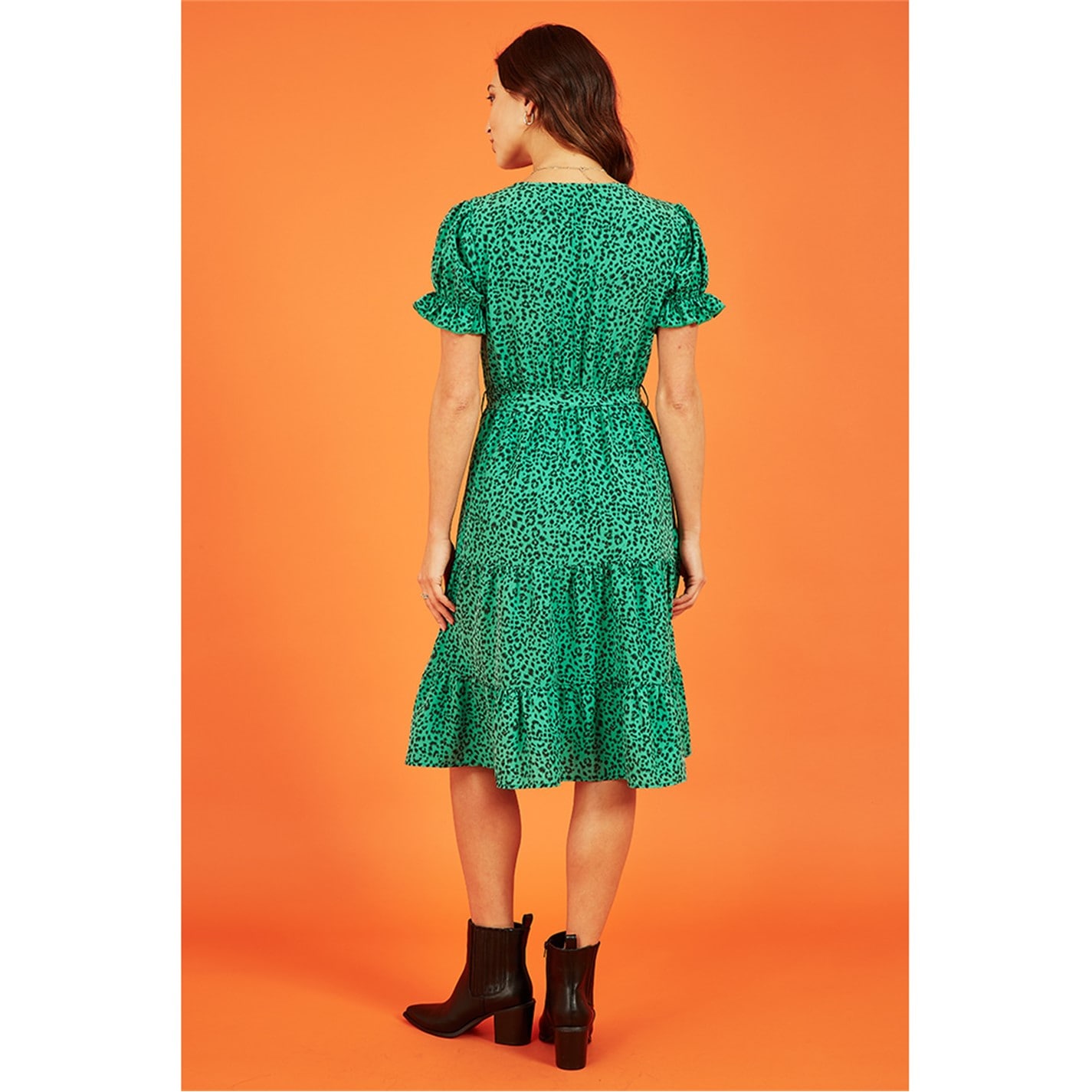 Mela London Mela London Green Animal Print Midi Dress - 4