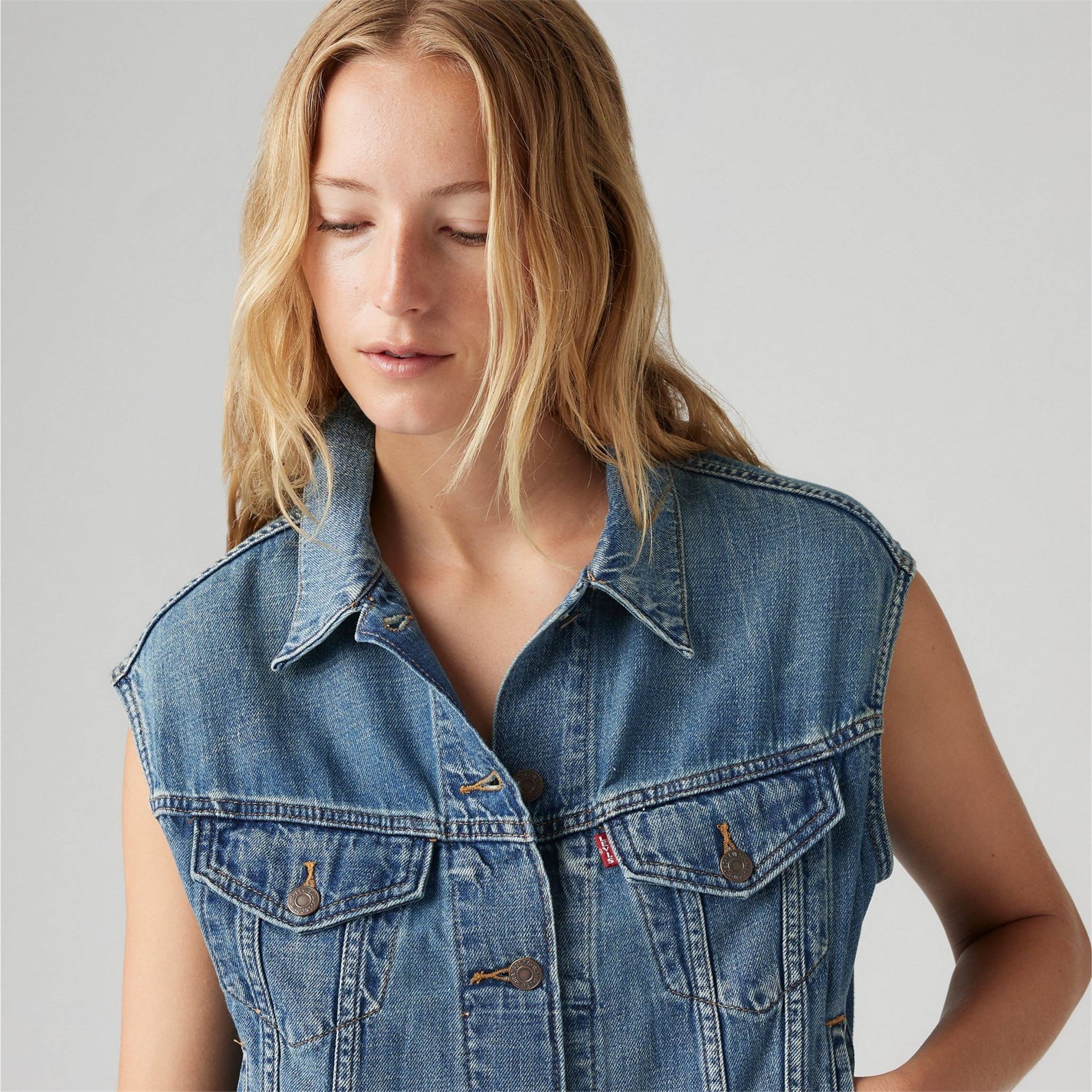Levis Levis Shrunken 90s Vest Stop Flaxing - 3