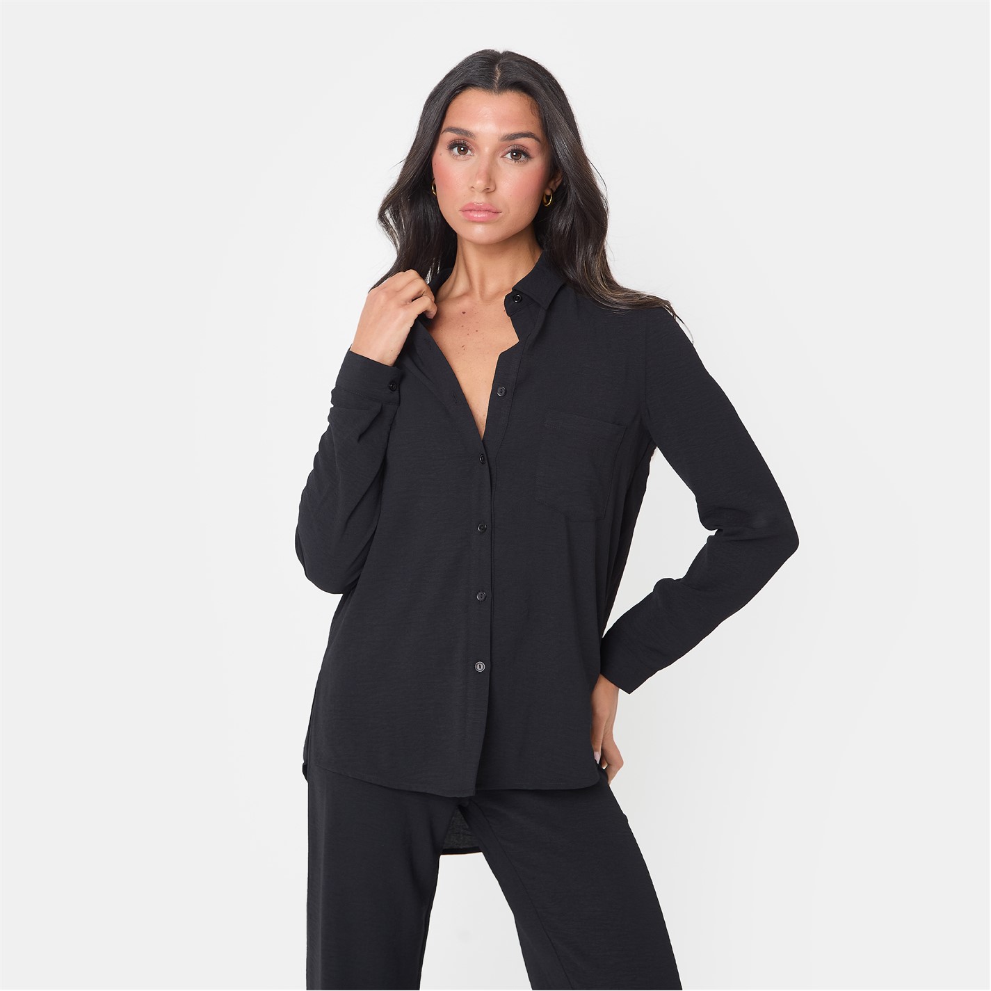 I Saw It First Soft Crepe Long Sleeve Shirt - 4