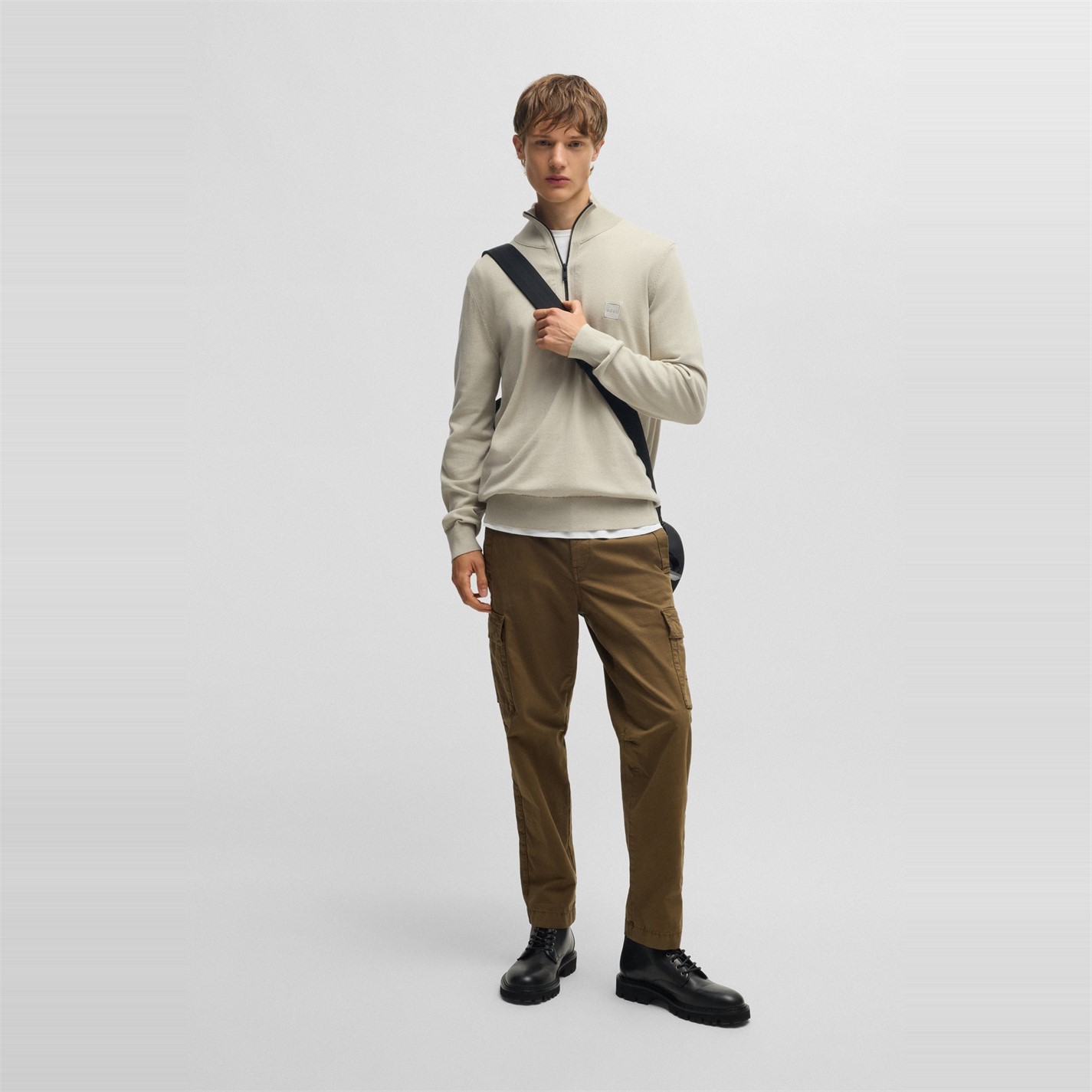 Boss Men's HBO Kanobix quarter Zipped Sweater - 5