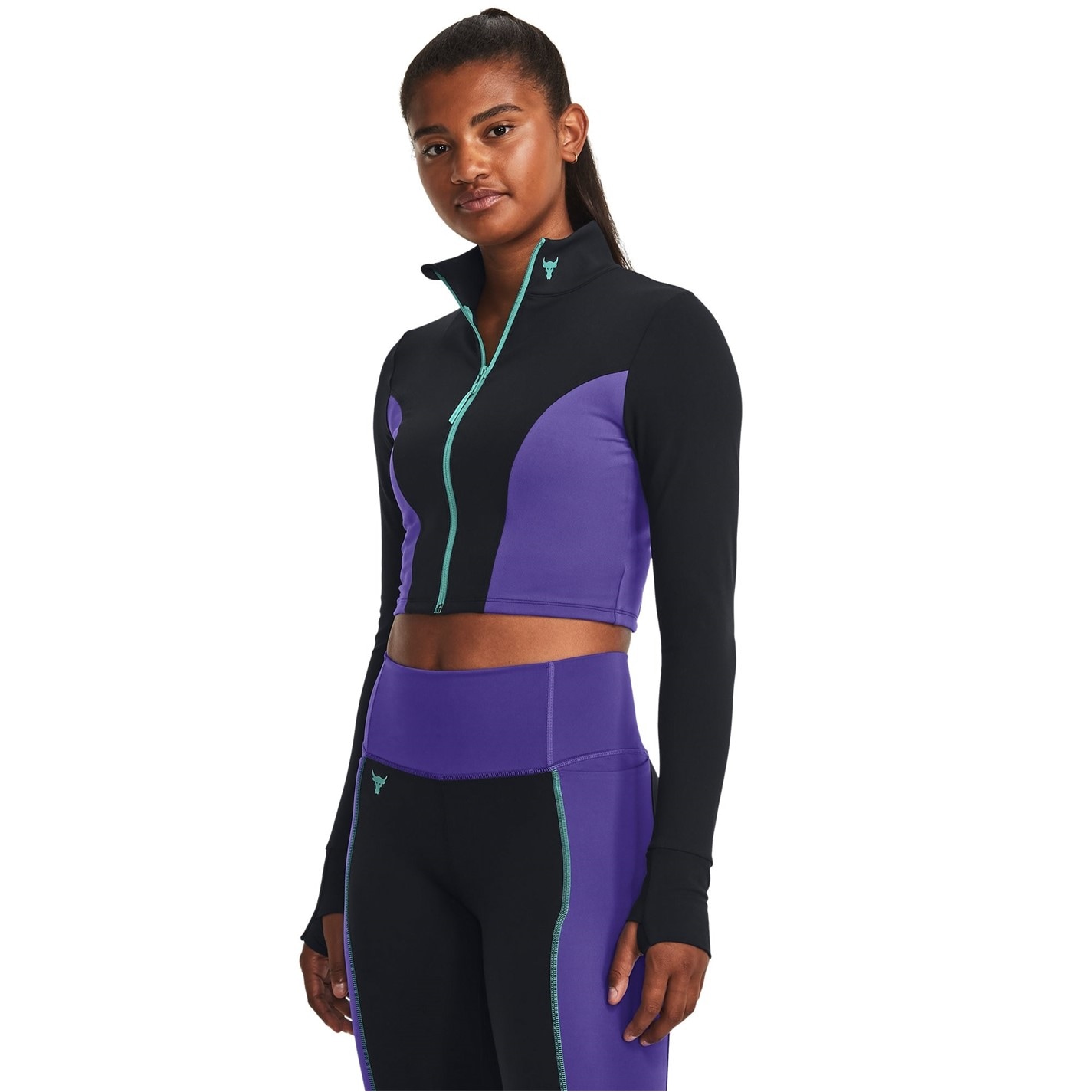 Under Armour Project Rock Cropped Gym Jacket Womens - 3