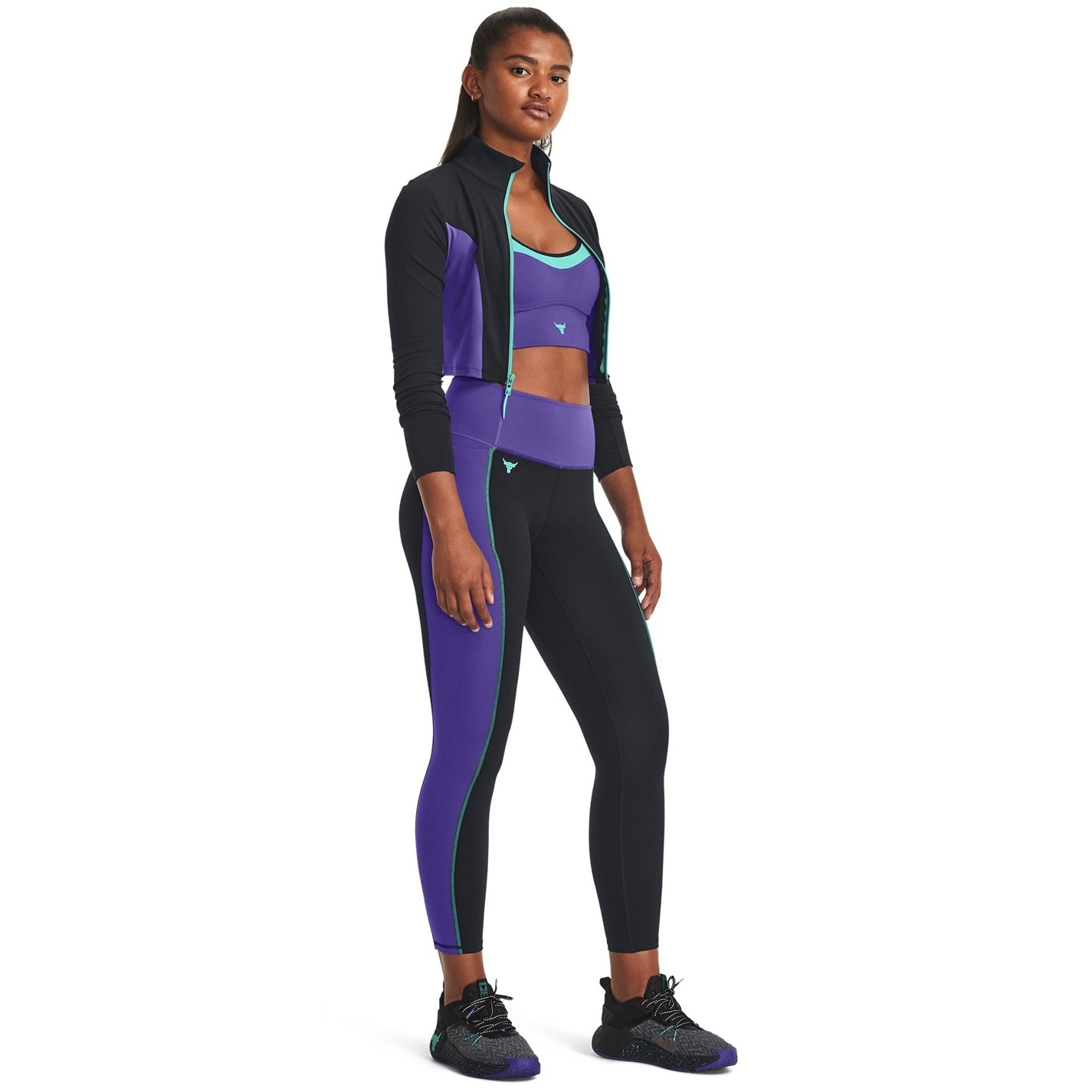 Under Armour Project Rock Cropped Gym Jacket Womens - 6