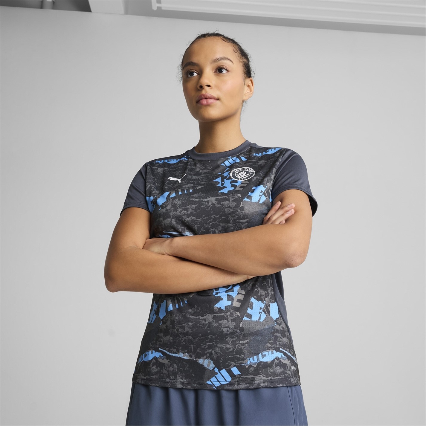 Puma Manchester City Pre Match Short Sleeve Shirt 2024 2025 Womens - 2