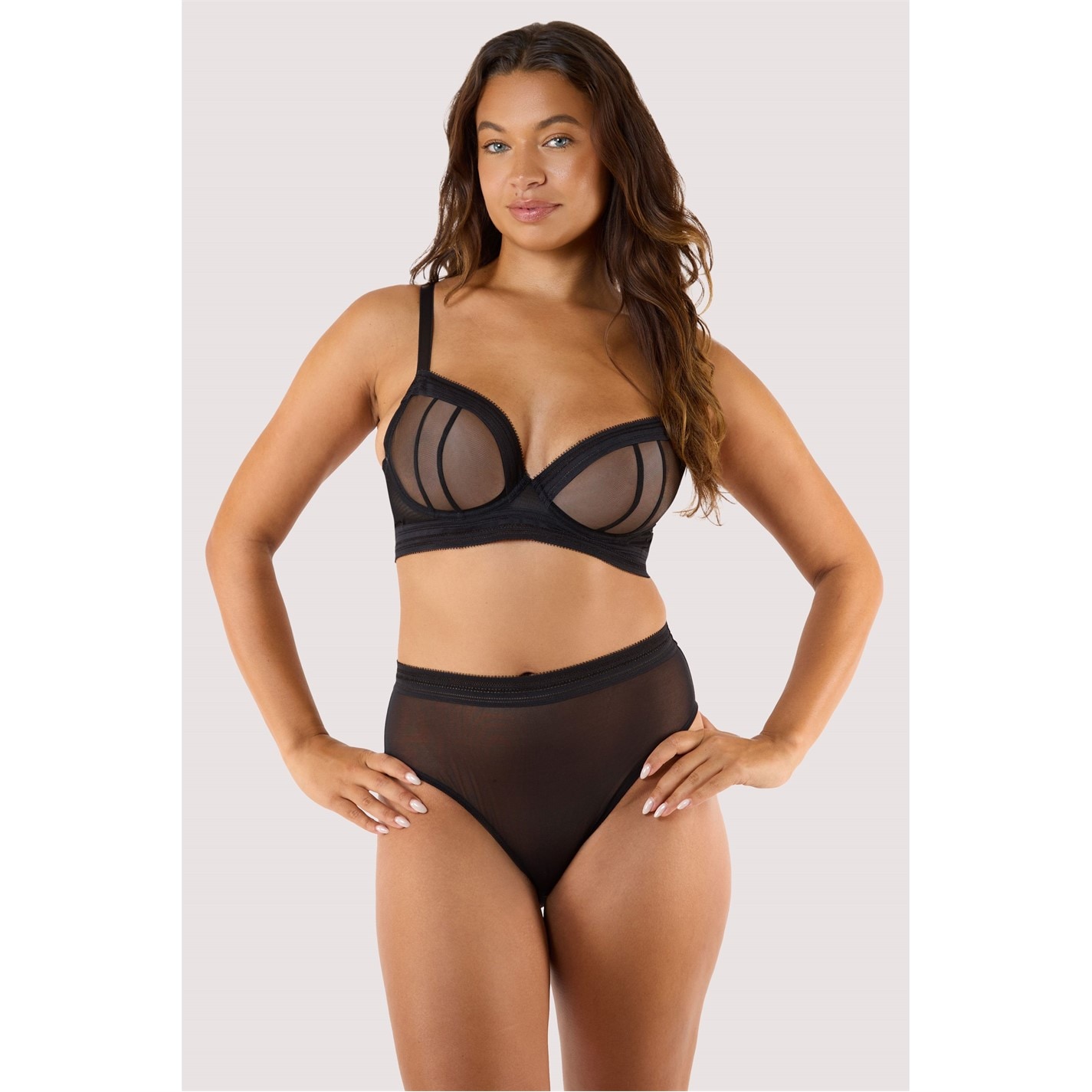 Playful Promises Icon Black Sheer Plunge Bra - 4